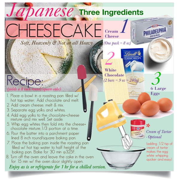 Japanese Cheesecake - 3 Ingredients by watereverysunday (Copyright)