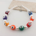Fun Colorful Billiards Cue Balls Bead Necklace