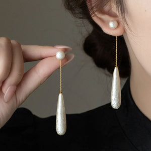 Elegant Baroque Pearl Water Drop Earrings - watereverysunday