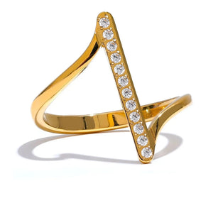 Luxe Cubic Zirconia Line Ring - watereverysunday