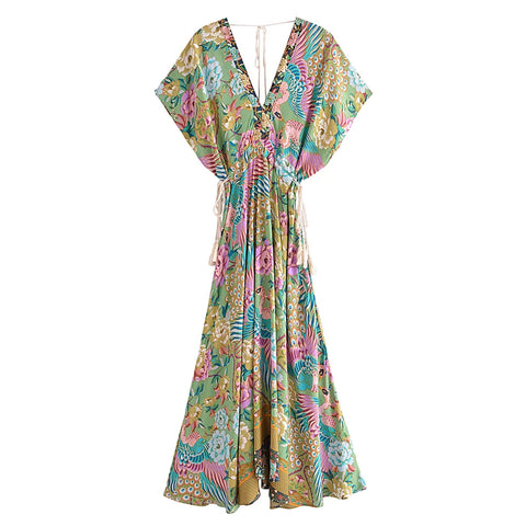 Lamona Bohemian Floral Prints Maxi Dress - watereverysunday