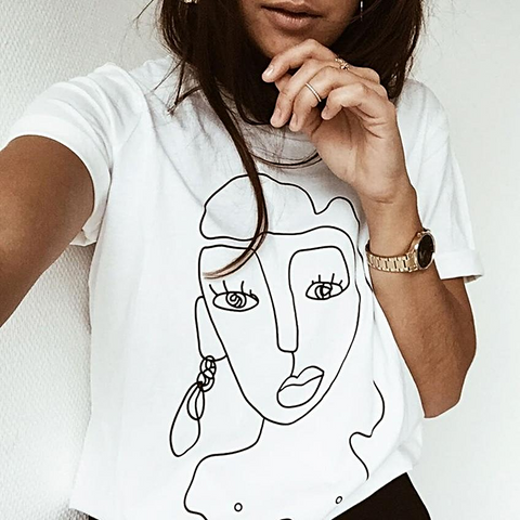 Abstract Face Line Drawing Nails Watereverysunday