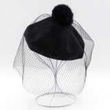 French Beret with Lace Veil