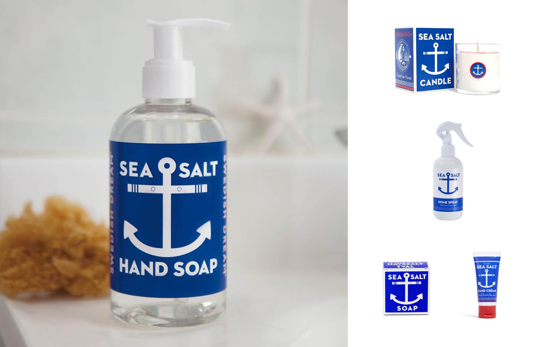 sea salt range from saison featured handwash, moisturises, room sprays, seaweed candles and sea salt candles