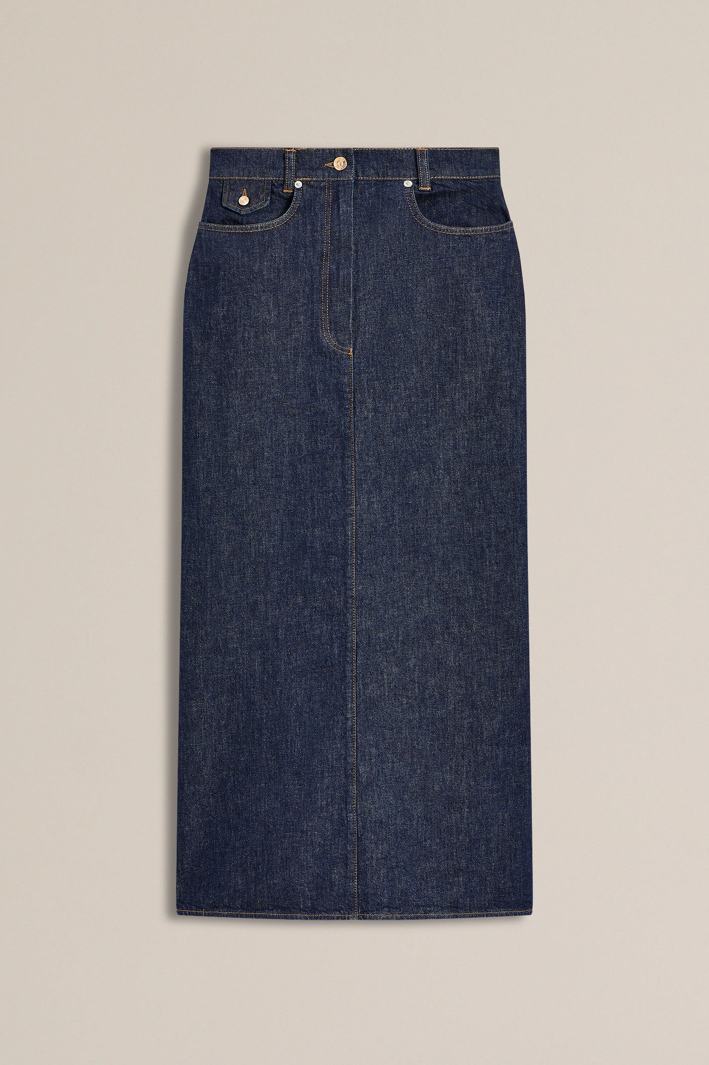 DENIM FIVE POCKET PENCIL SKIRT