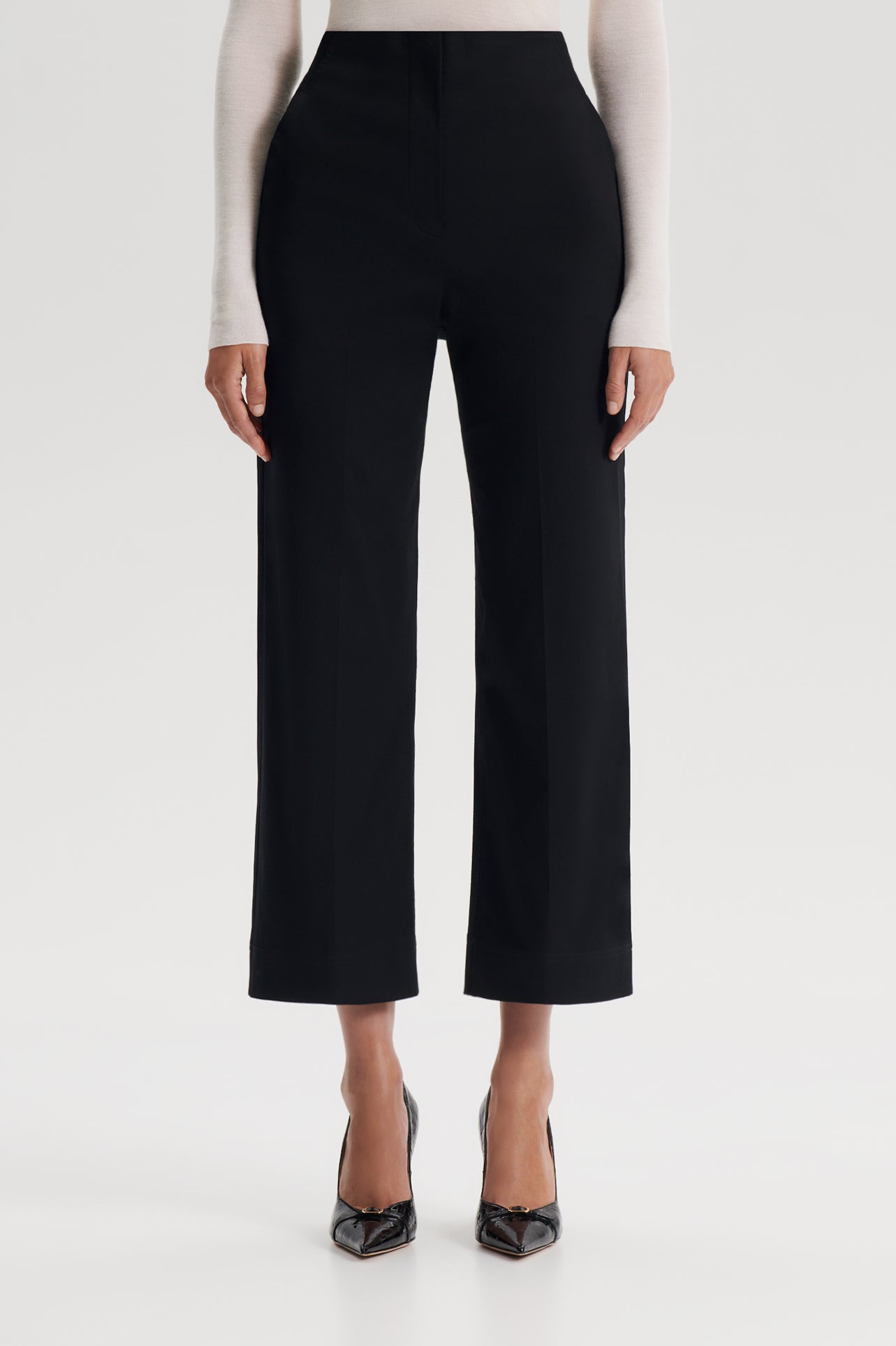 High-Waisted Cropped Wide-Leg Pants for Women