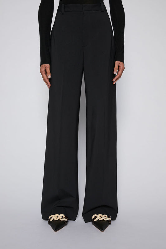 TAILORED WIDE LEG TROUSER - BLACK - Scanlan Theodore