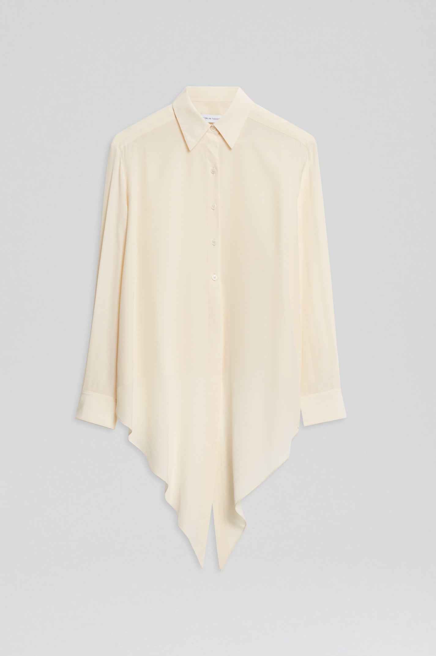 SILK TIE FRONT SHIRT - OYSTER - Scanlan Theodore