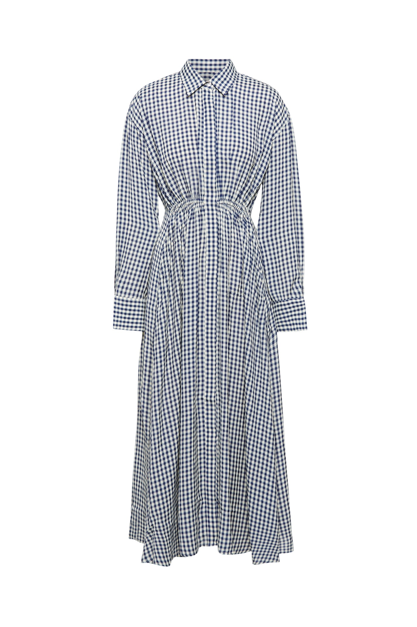 GINGHAM DRESS - NAVY.CREAM - Scanlan Theodore UK