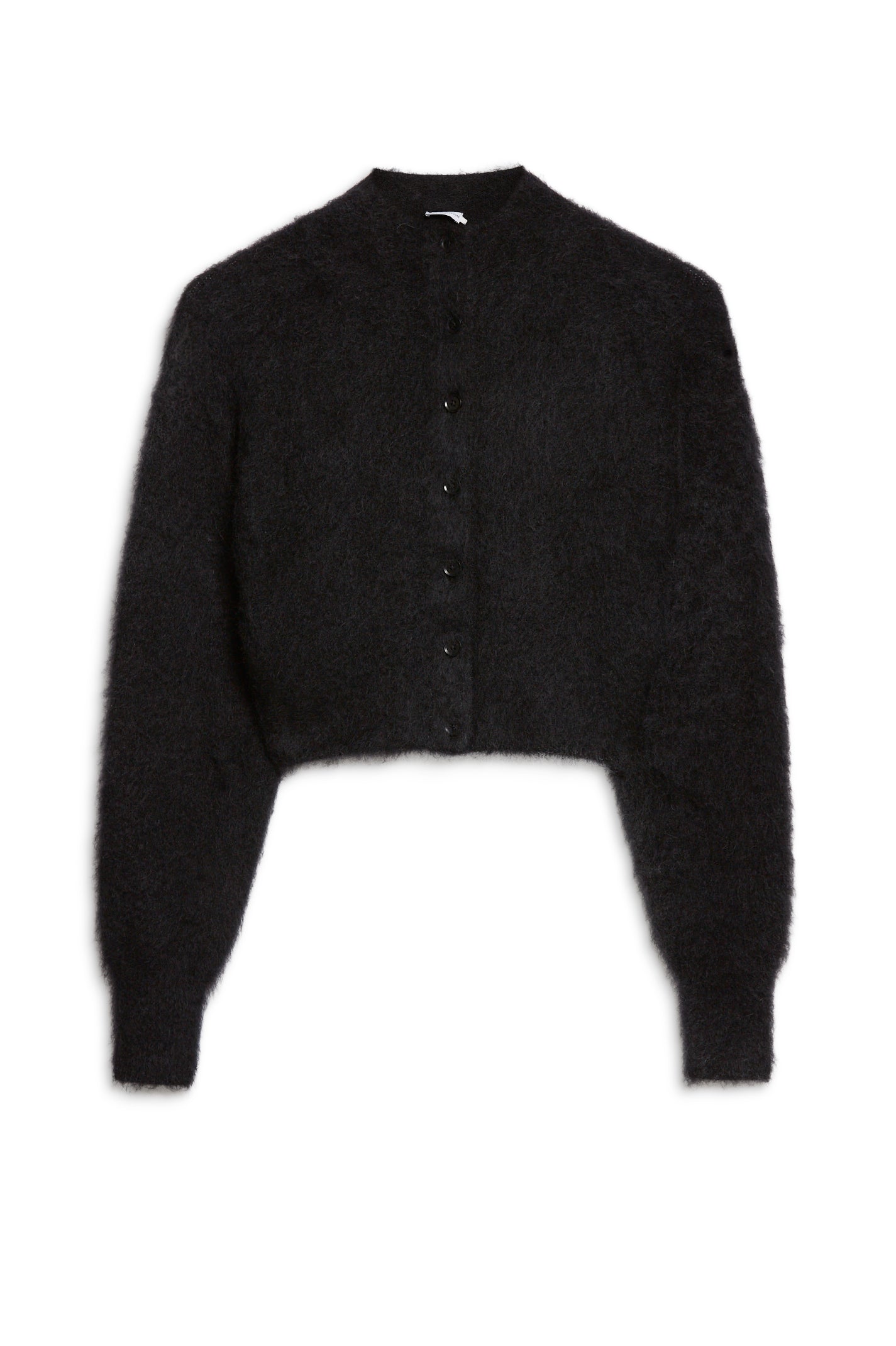 BRUSHED MOHAIR CROPPED CARDI 5 - BLACK - Scanlan Theodore AU