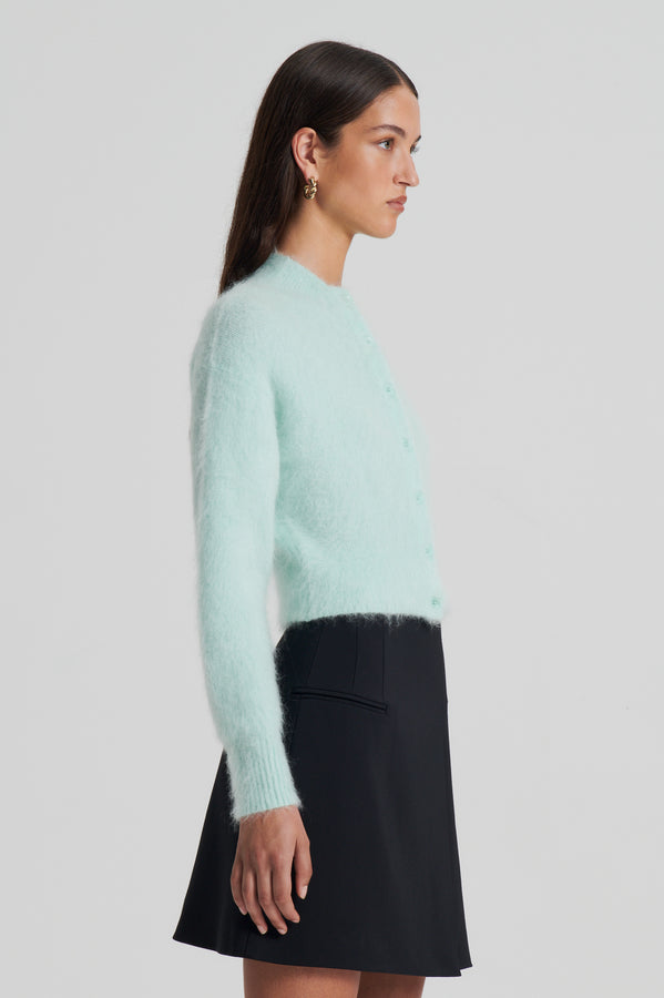 BRUSHED MOHAIR CROPPED CARDI 5 - MINT - Scanlan Theodore AU