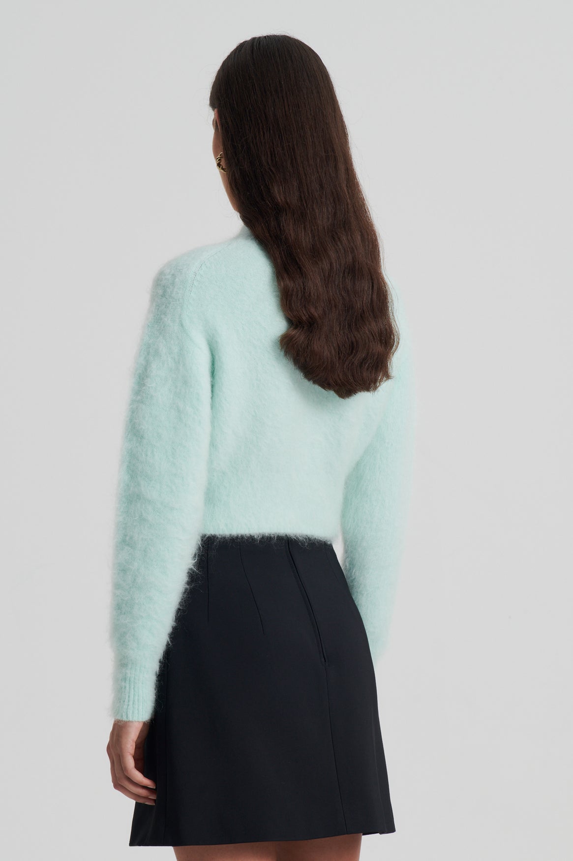 BRUSHED MOHAIR CROPPED CARDI 5 - MINT - Scanlan Theodore AU