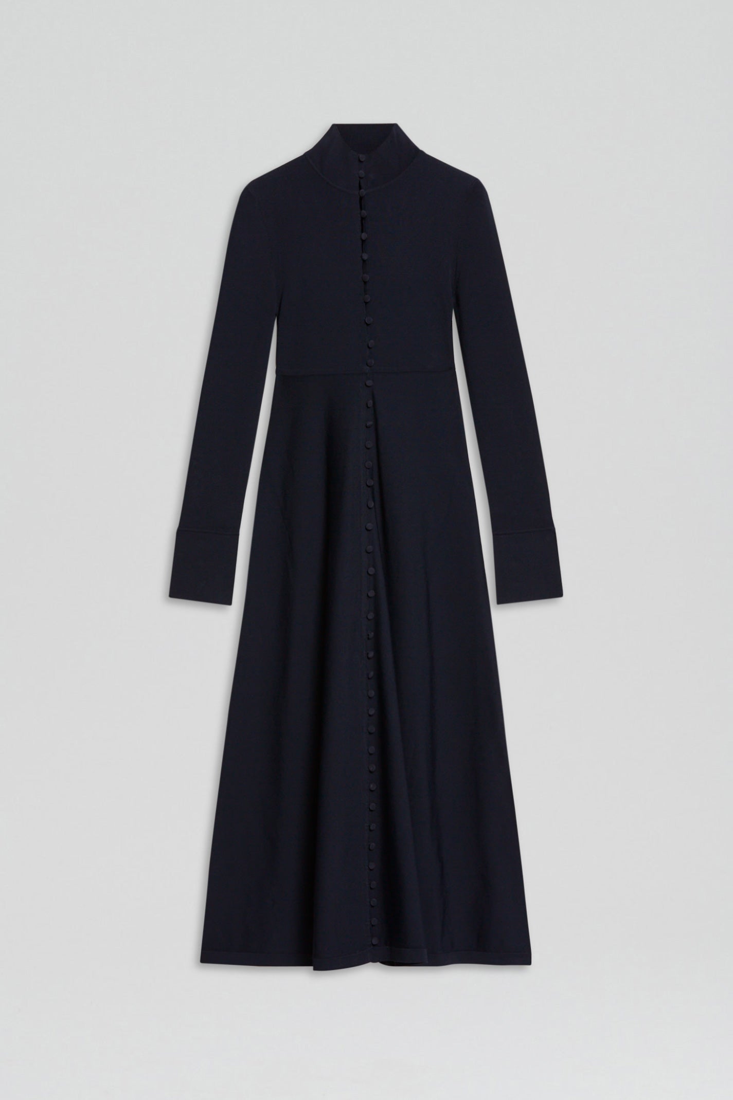 CREPE KNIT BUTTON POLO DRESS NAVY Scanlan Theodore