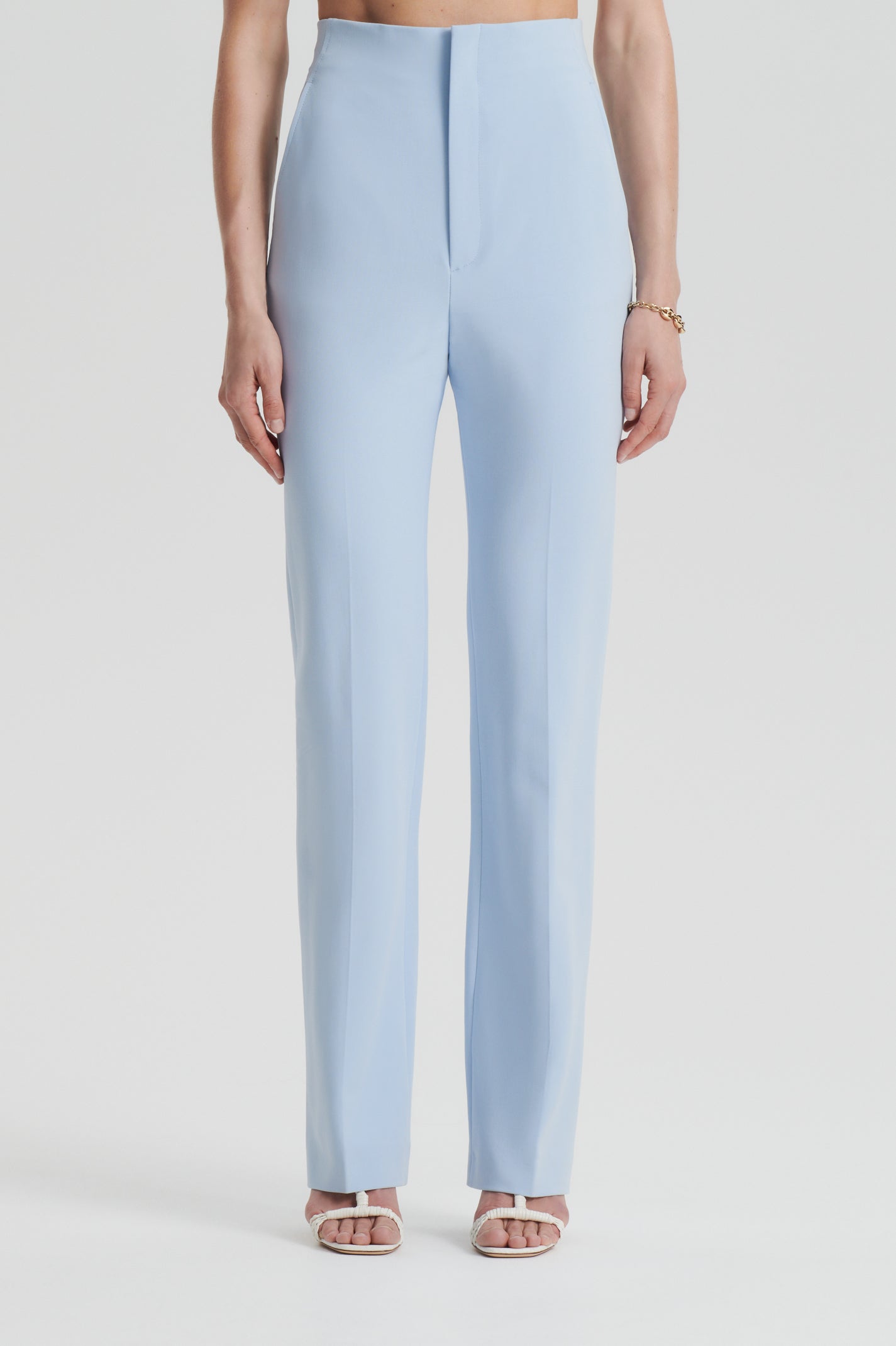 Sky-blue Wide-leg trousers in scuba fabric - Buy Online | Terranova