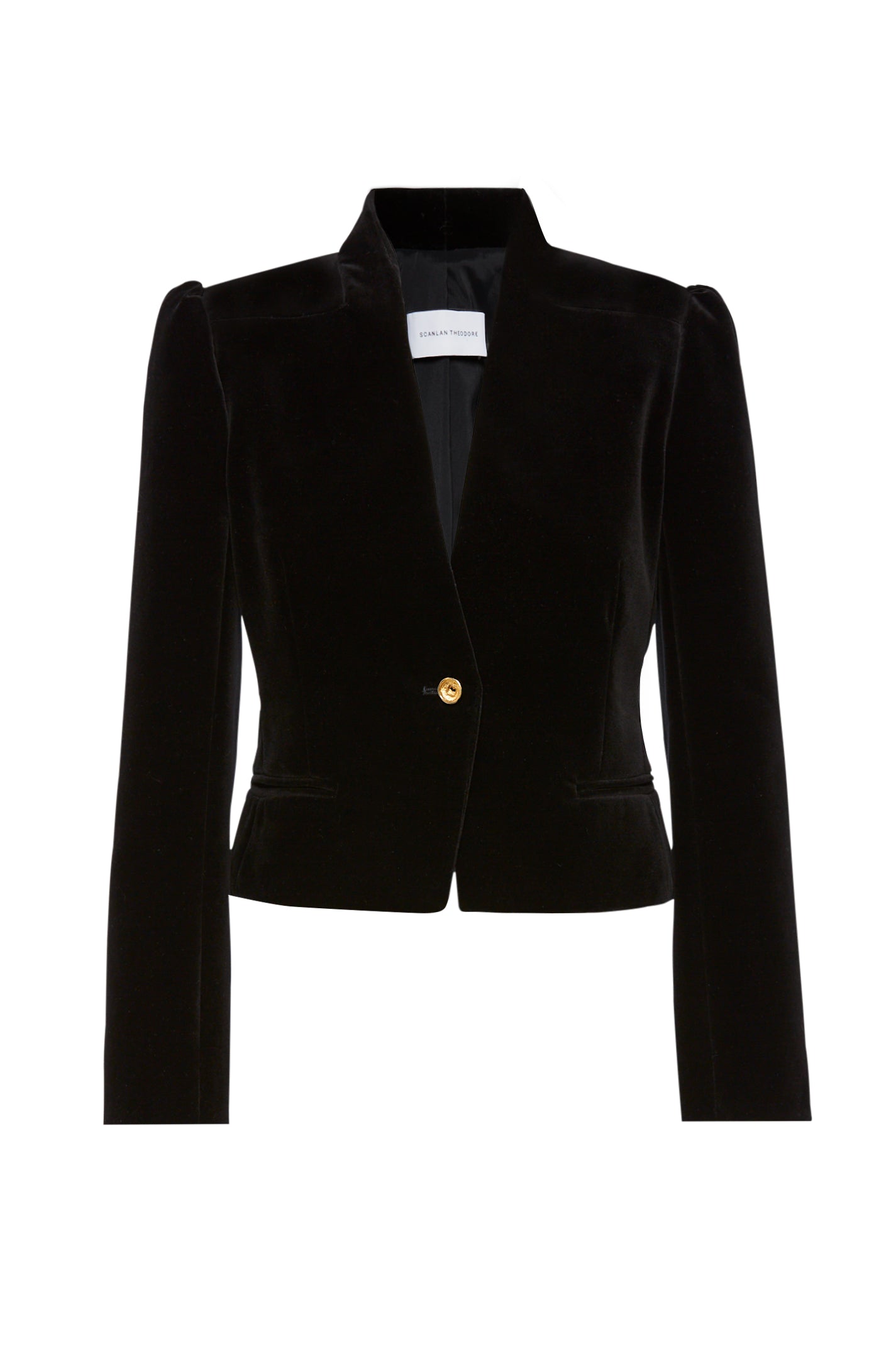 VELVET CROP JACKET - BLACK - Scanlan Theodore