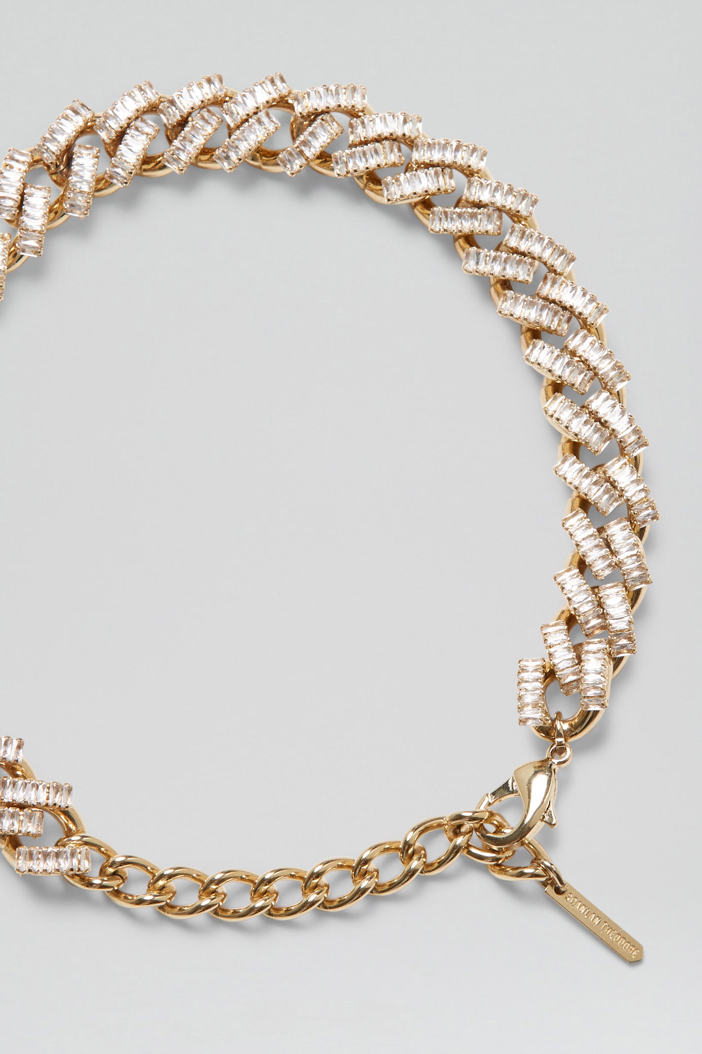 Baguette 3 Diamond Gold Chain Necklace