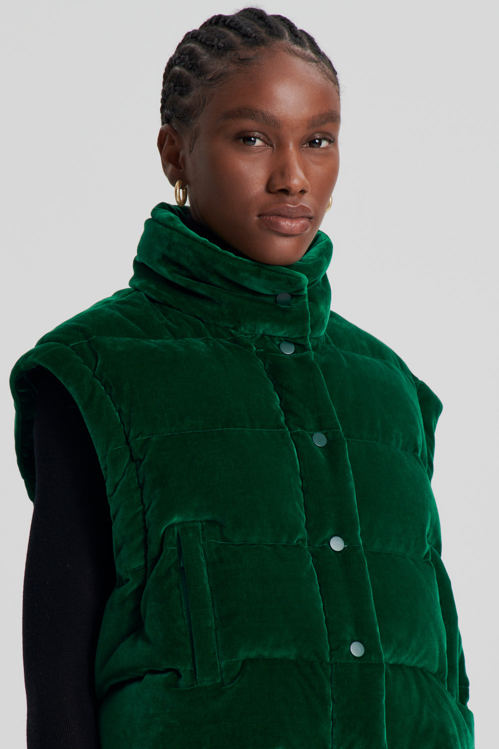 VELVET PUFFER JACKET - EMERALD - Scanlan Theodore