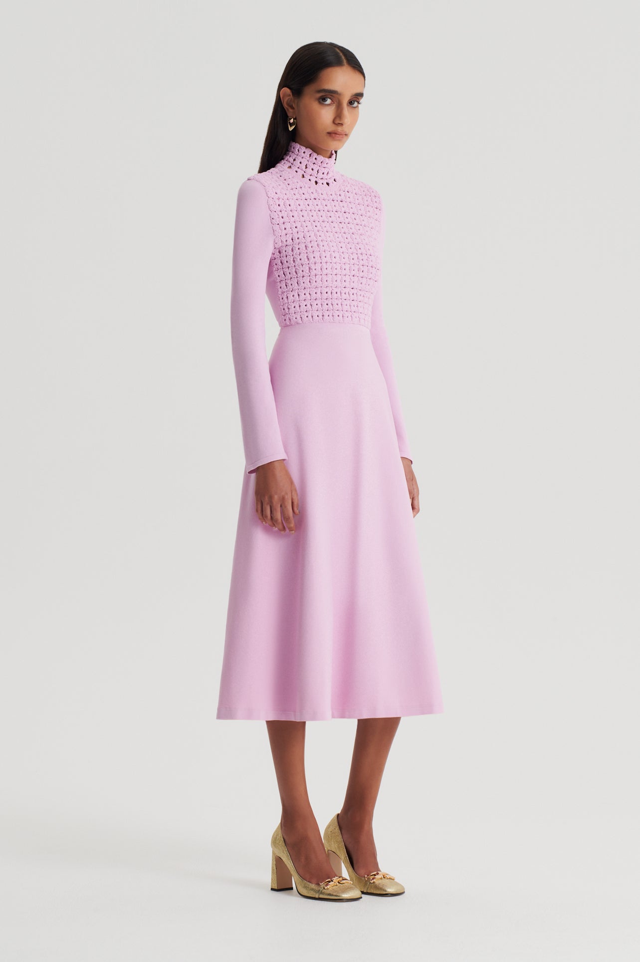 CREPE KNIT DAISY DRESS - MAUVE - Scanlan Theodore