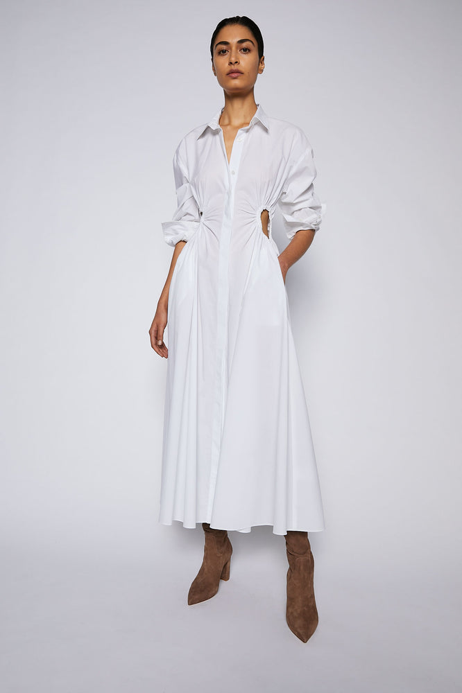 COTTON CUT OUT DRESS - WHITE - Scanlan Theodore