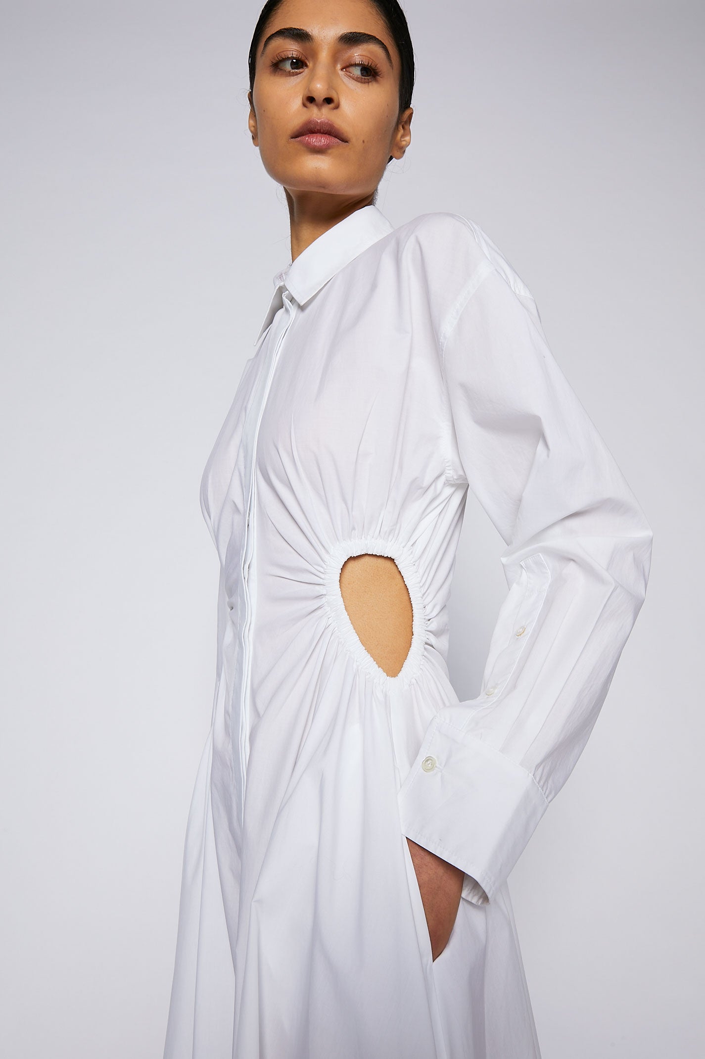 COTTON CUT OUT DRESS - WHITE - Scanlan Theodore