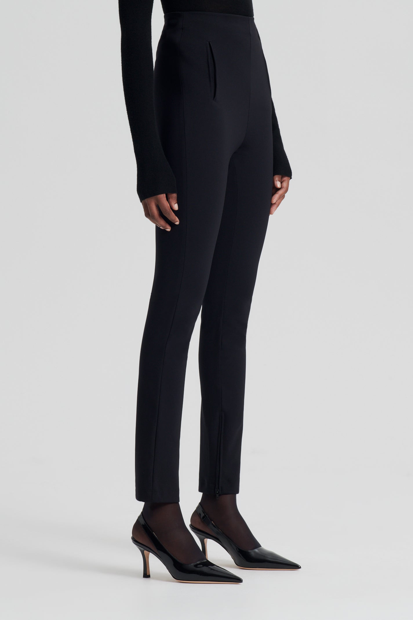 Top 227+ black leggings with zippers best