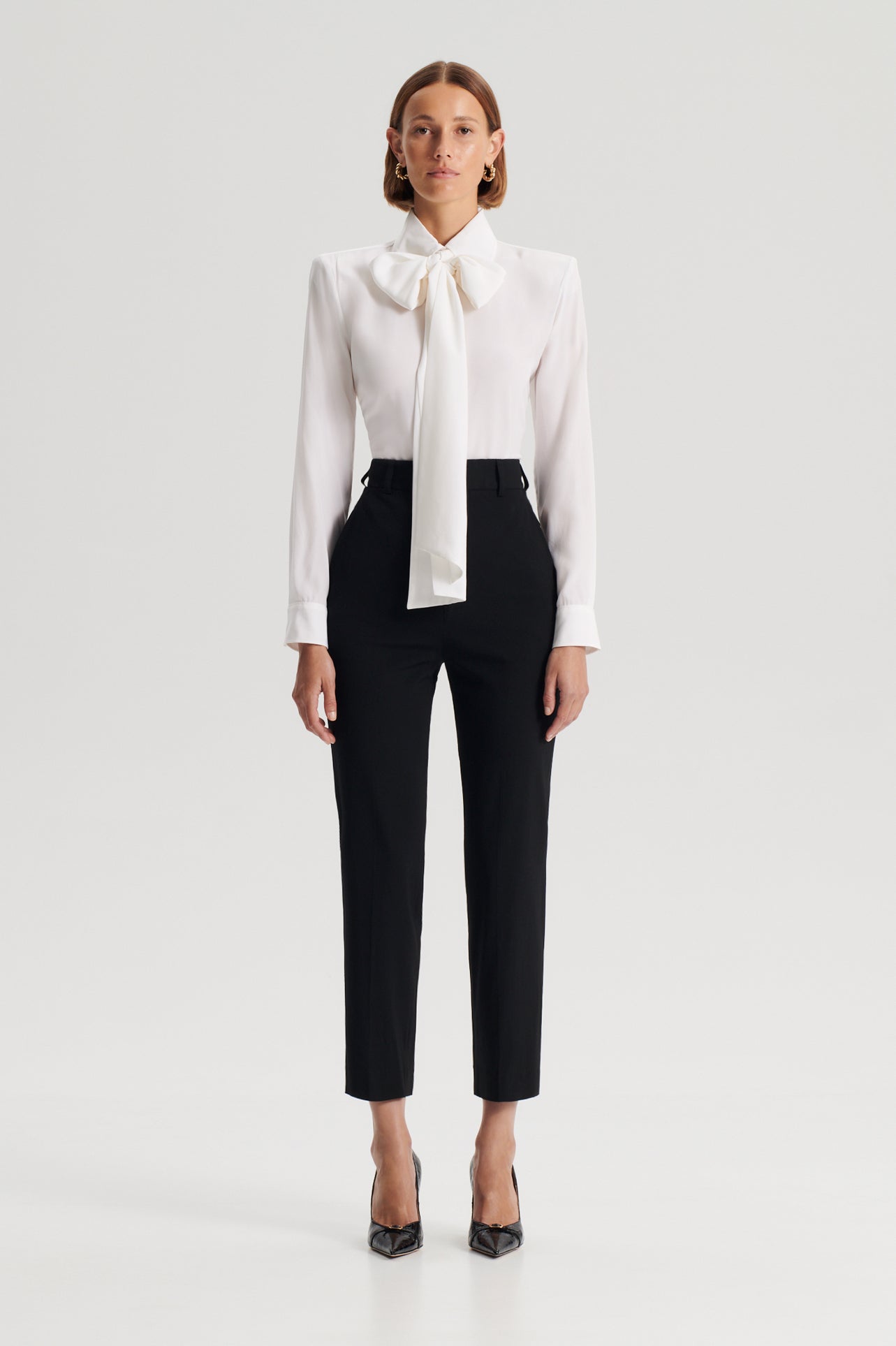 Alexander McQueen High-Waist Crop Cigarette Trousers - Bergdorf Goodman