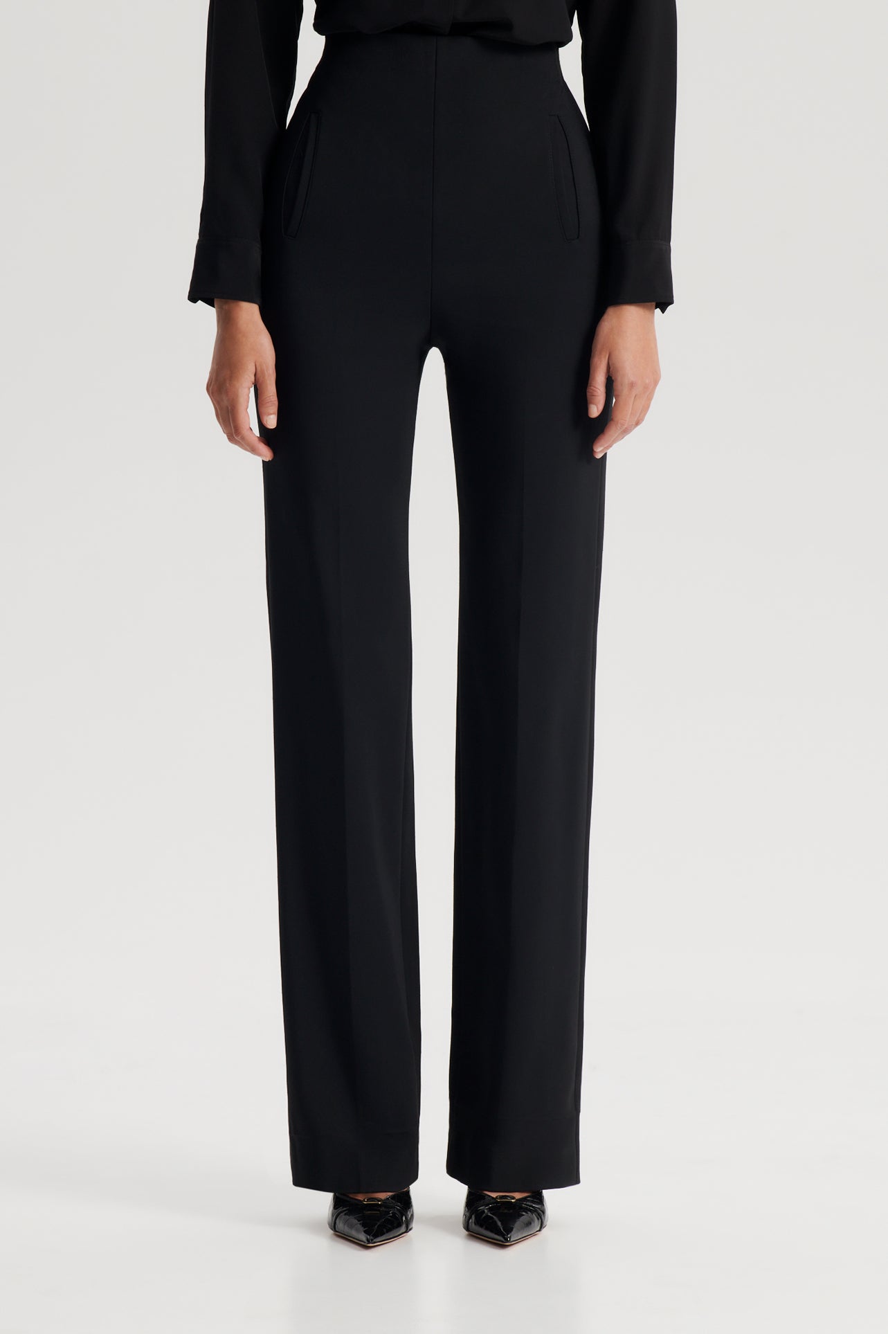 Strictly Business Black High Waisted Trouser Pants