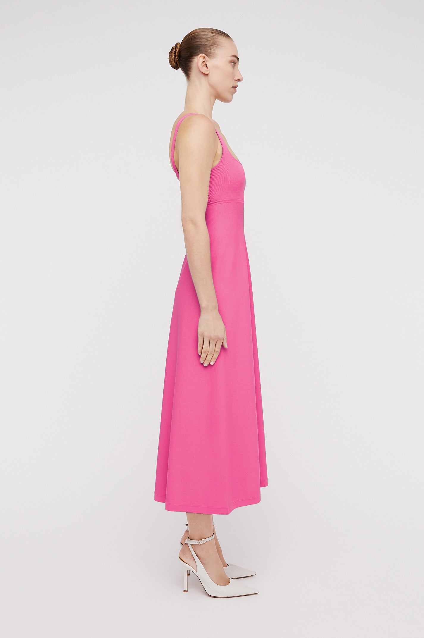 CREPE KNIT SQUARE NECK DRESSPINK Scanlan Theodore