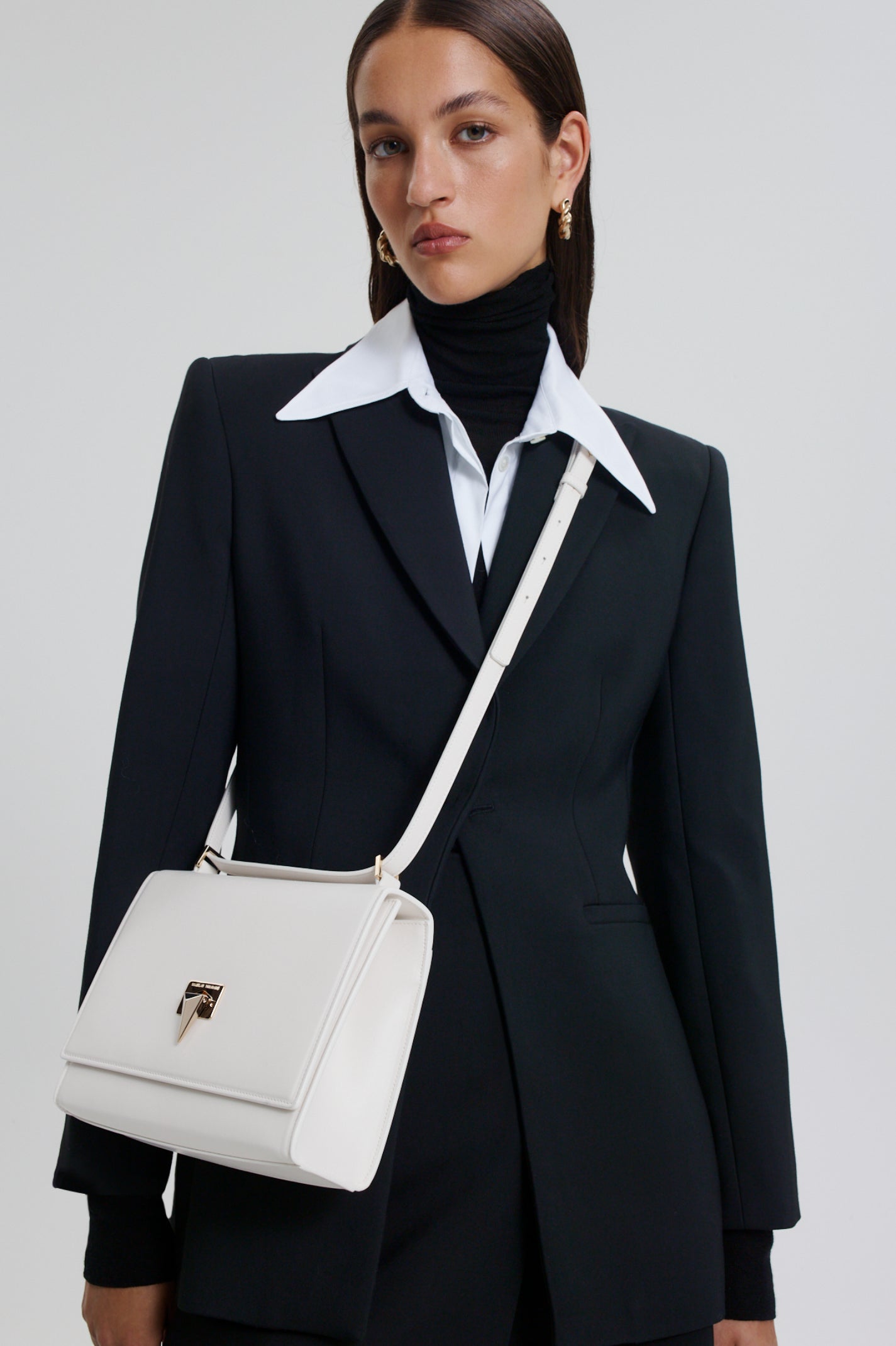 Buy black leather clutch handbag online – Marina Pan