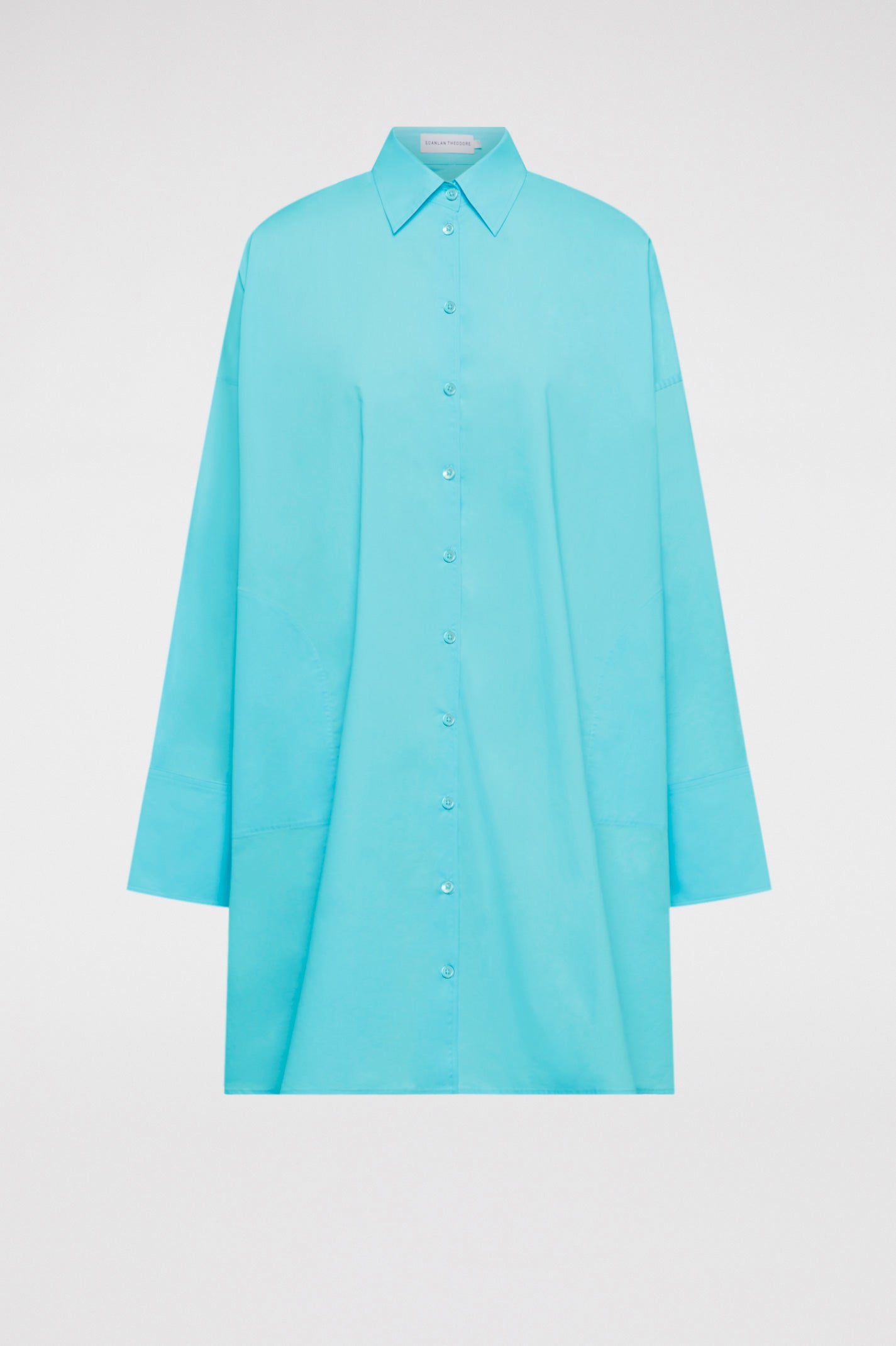 MAMÈNE Parachute Silk Shirt Dress - Turquoise