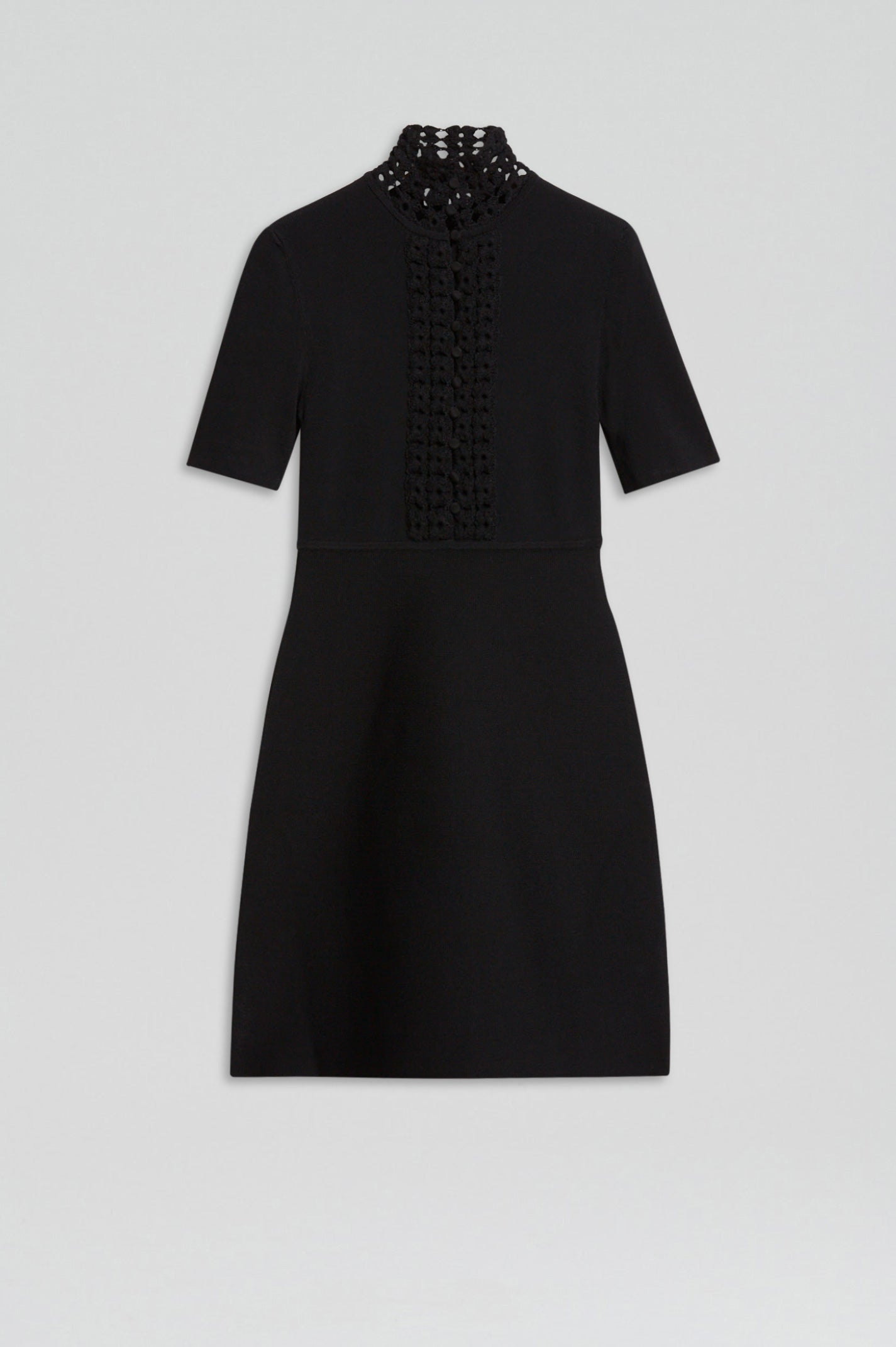 CREPE KNIT DAISY MINI DRESS - BLACK - Scanlan Theodore AU