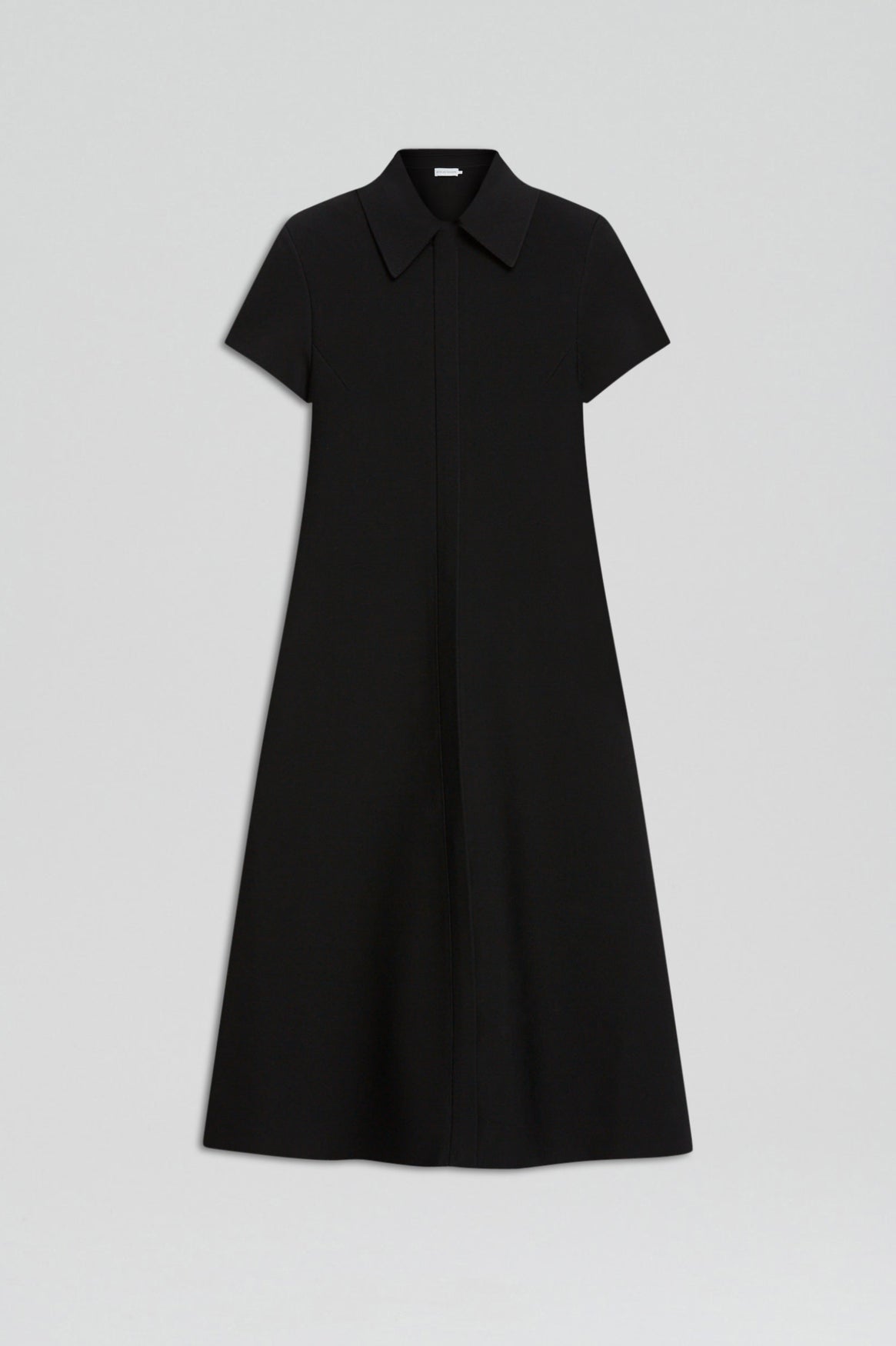 CREPE KNIT ZIP SHIRT DRESS - BLACK - Scanlan Theodore