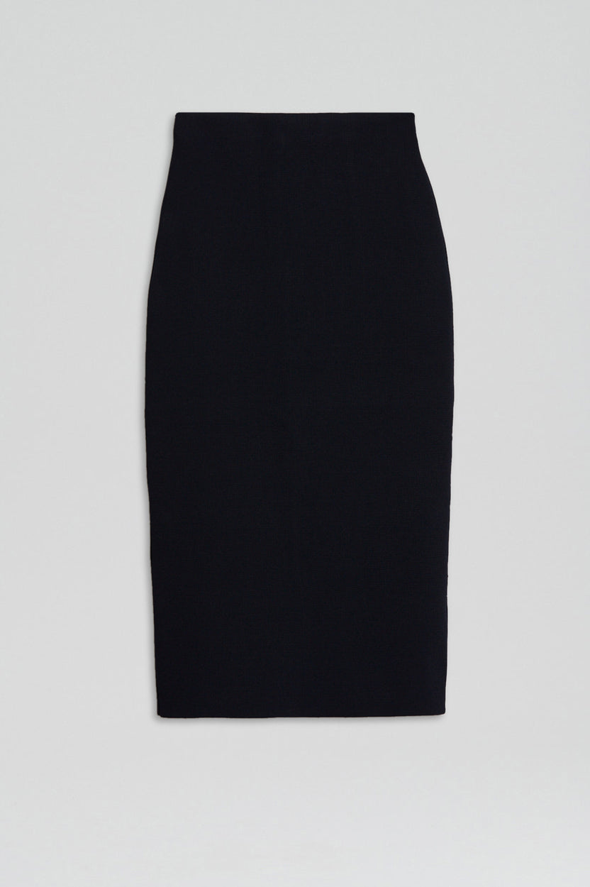 CREPE KNIT PENCIL SKIRT - BLACK - Scanlan Theodore