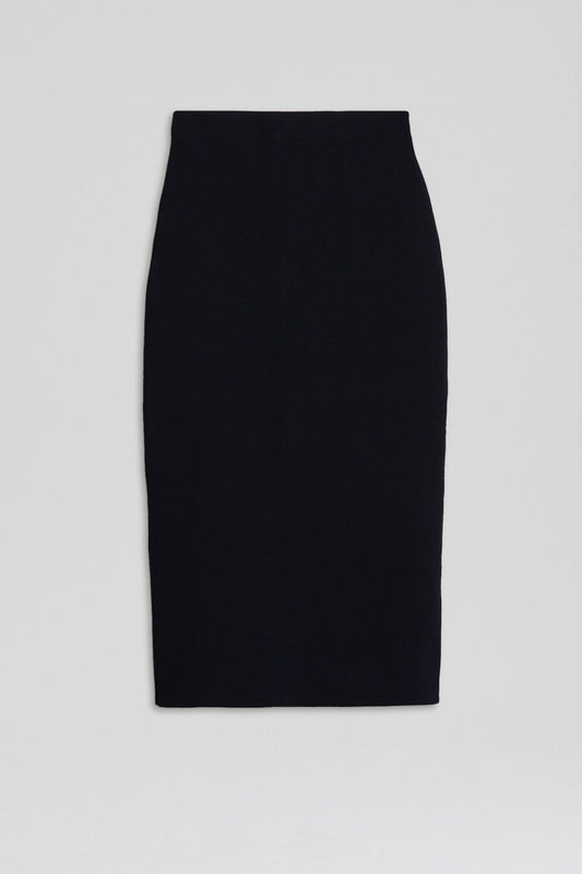 CREPE KNIT PENCIL SKIRT - BLACK - Scanlan Theodore