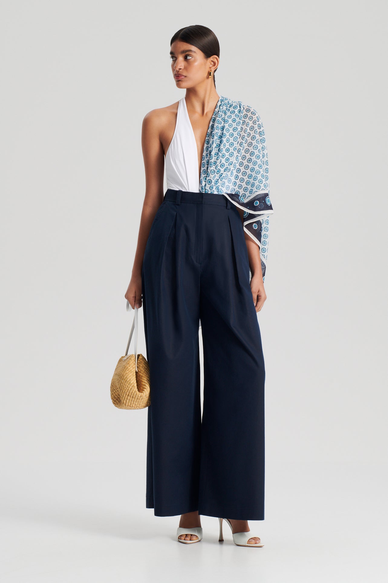 Womens Work Pants | Navy High Waisted Wide Leg Pants Linen Pants – Anna  Thomas