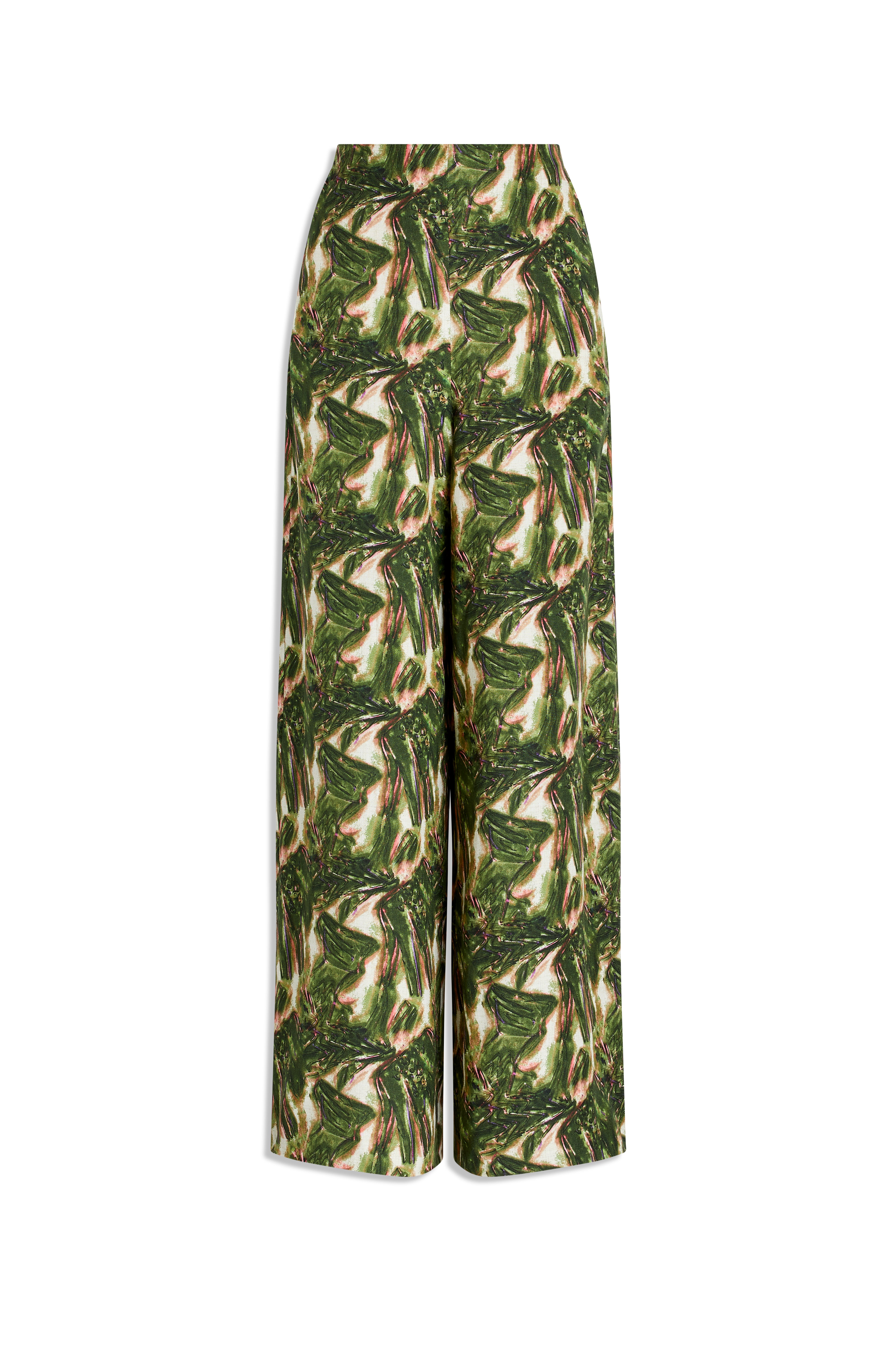 ITALIAN PRINTED LINEN TROUSER - KHAKI - Scanlan Theodore