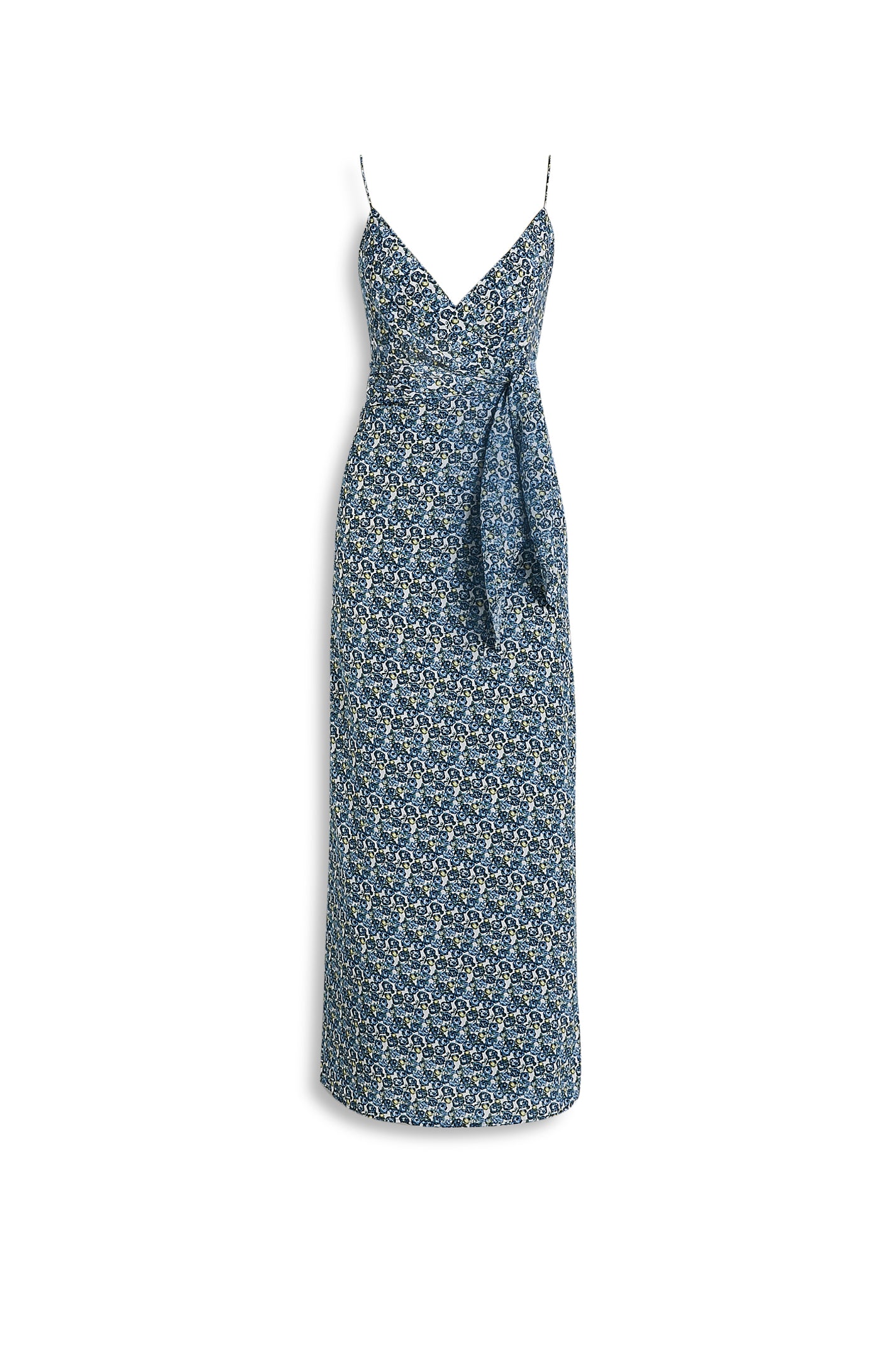 SILK FLORAL WRAP DRESS - BLUE - Scanlan Theodore