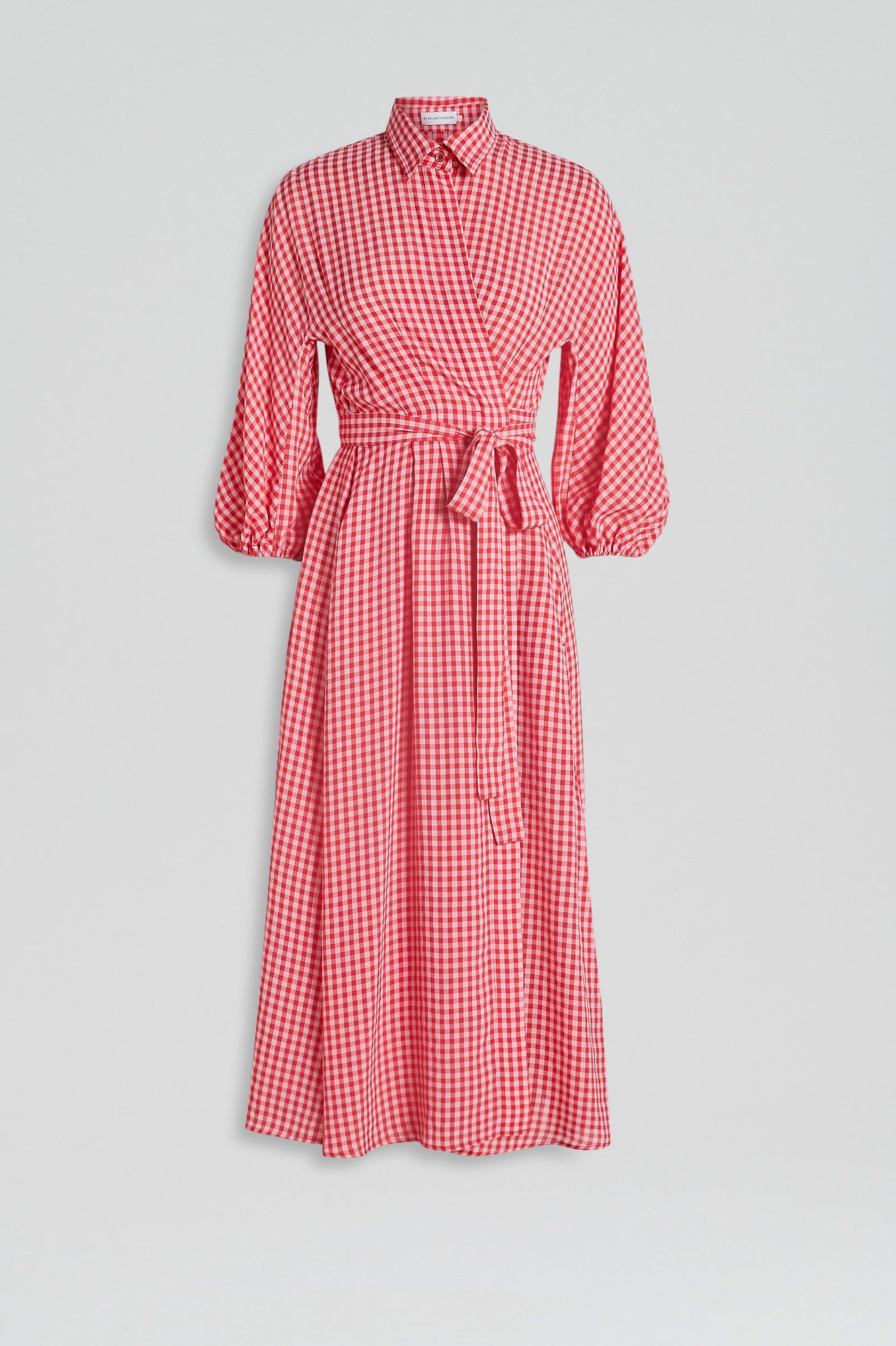 GINGHAM WRAP DRESS - PINK - Scanlan Theodore