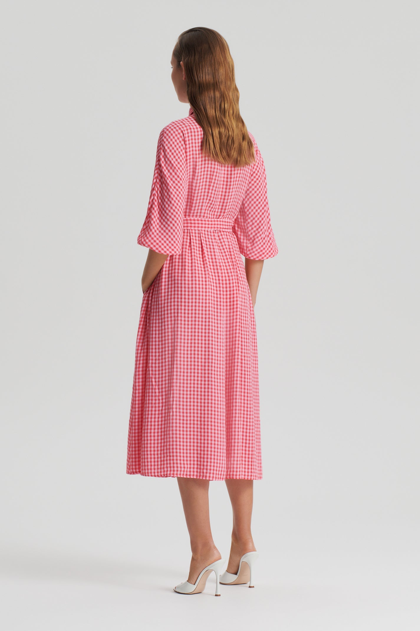 Red gingham sales wrap dress