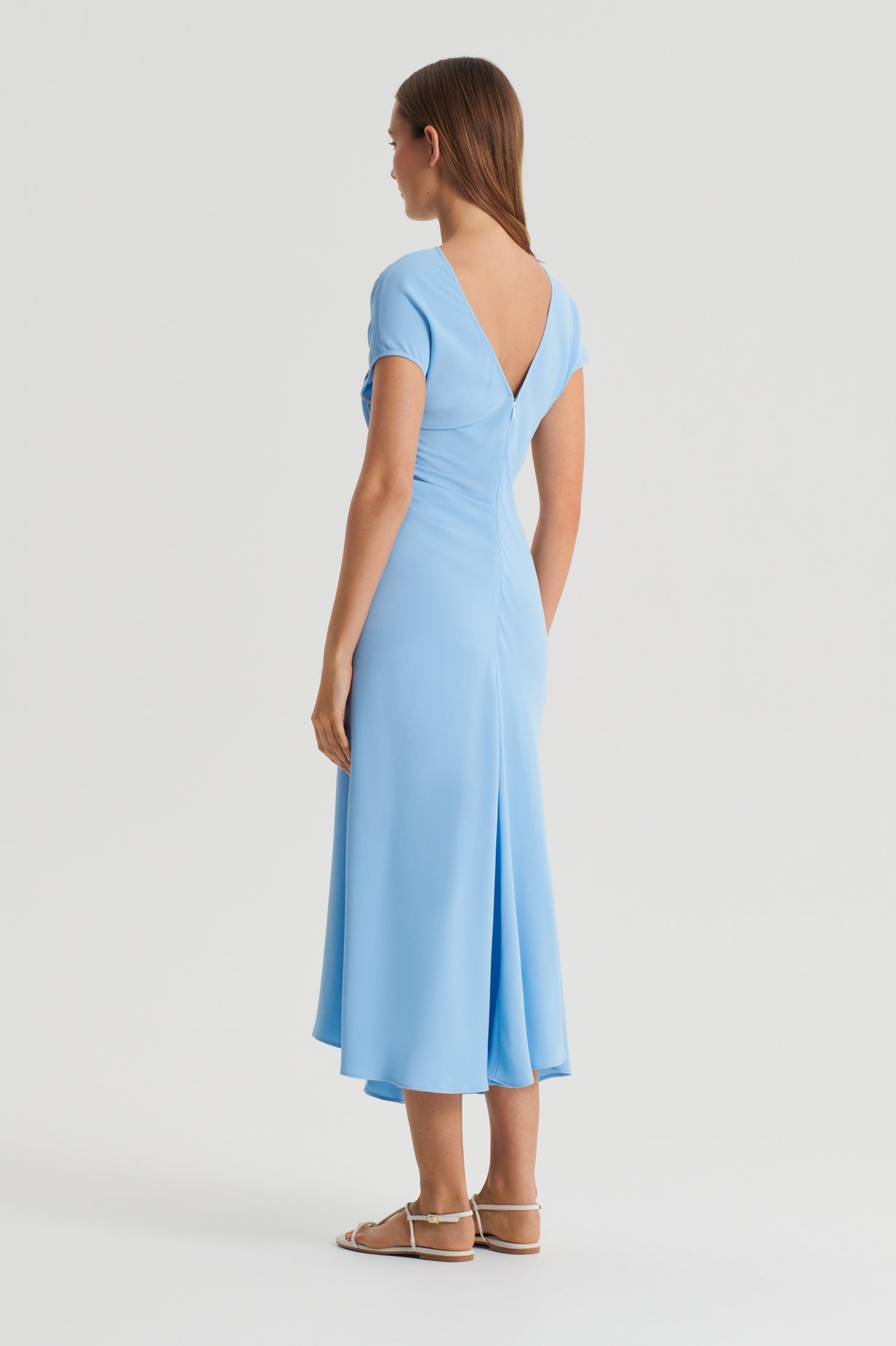 GATHERED DRAPE DRESS - SKY - Scanlan Theodore UK