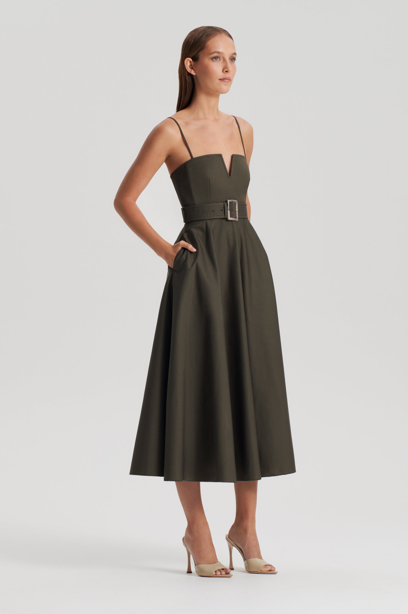 SATEEN RESIN TRIM DRESS