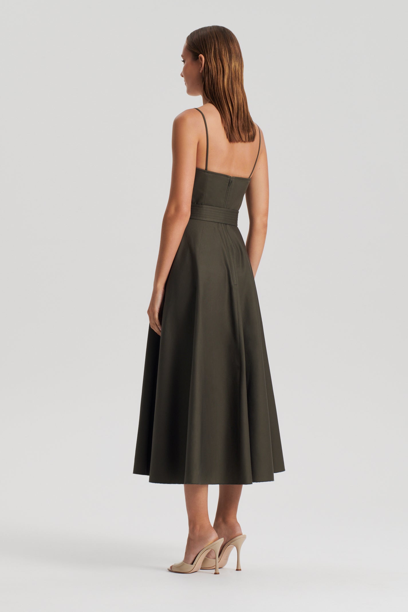 sateen-resin-trim-dress-khaki