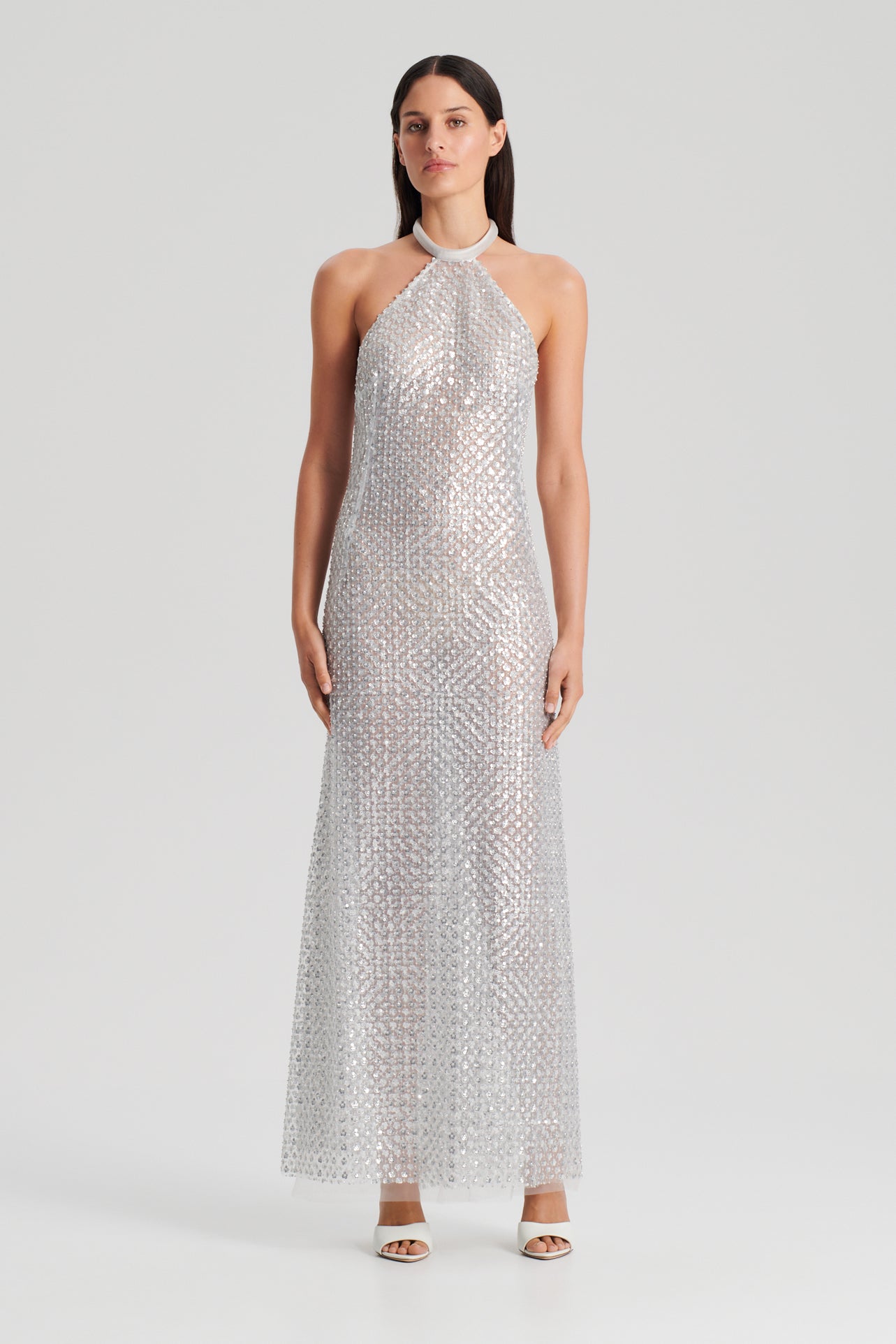 Plus Silver Sequin Diamante Bodycon Dress | PrettyLittleThing