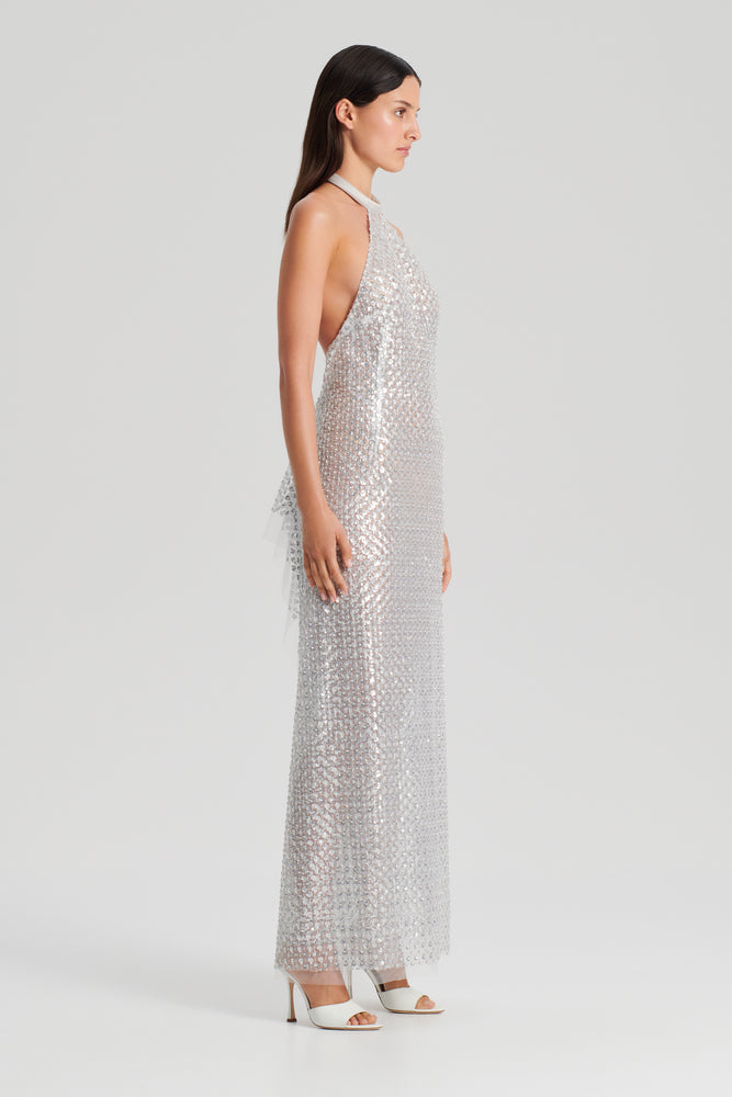 DAISY SEQUIN GOWN - SILVER - Scanlan Theodore