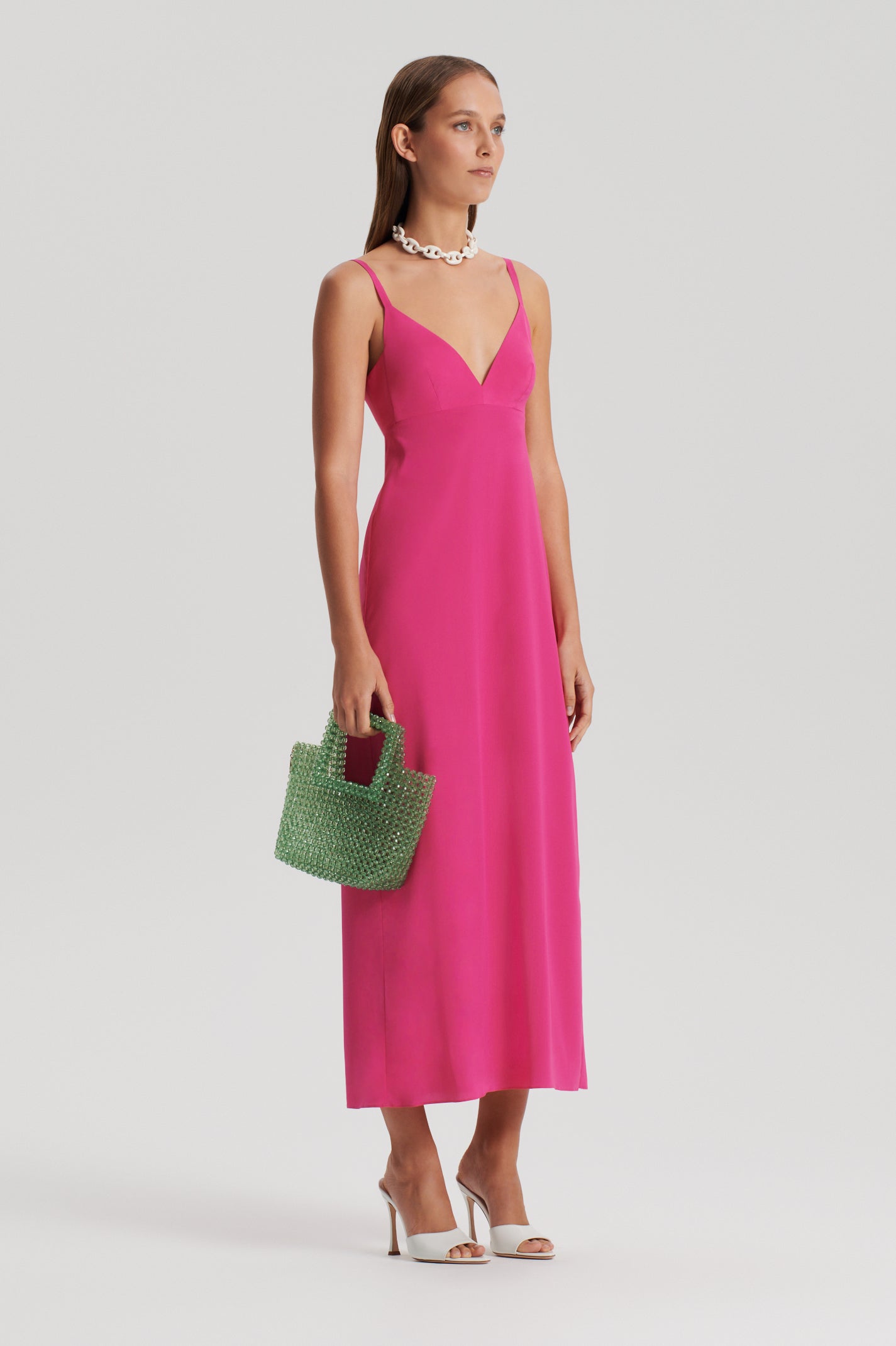 Pink slip dress for summer  Silk dress editorial, Silk slip dress