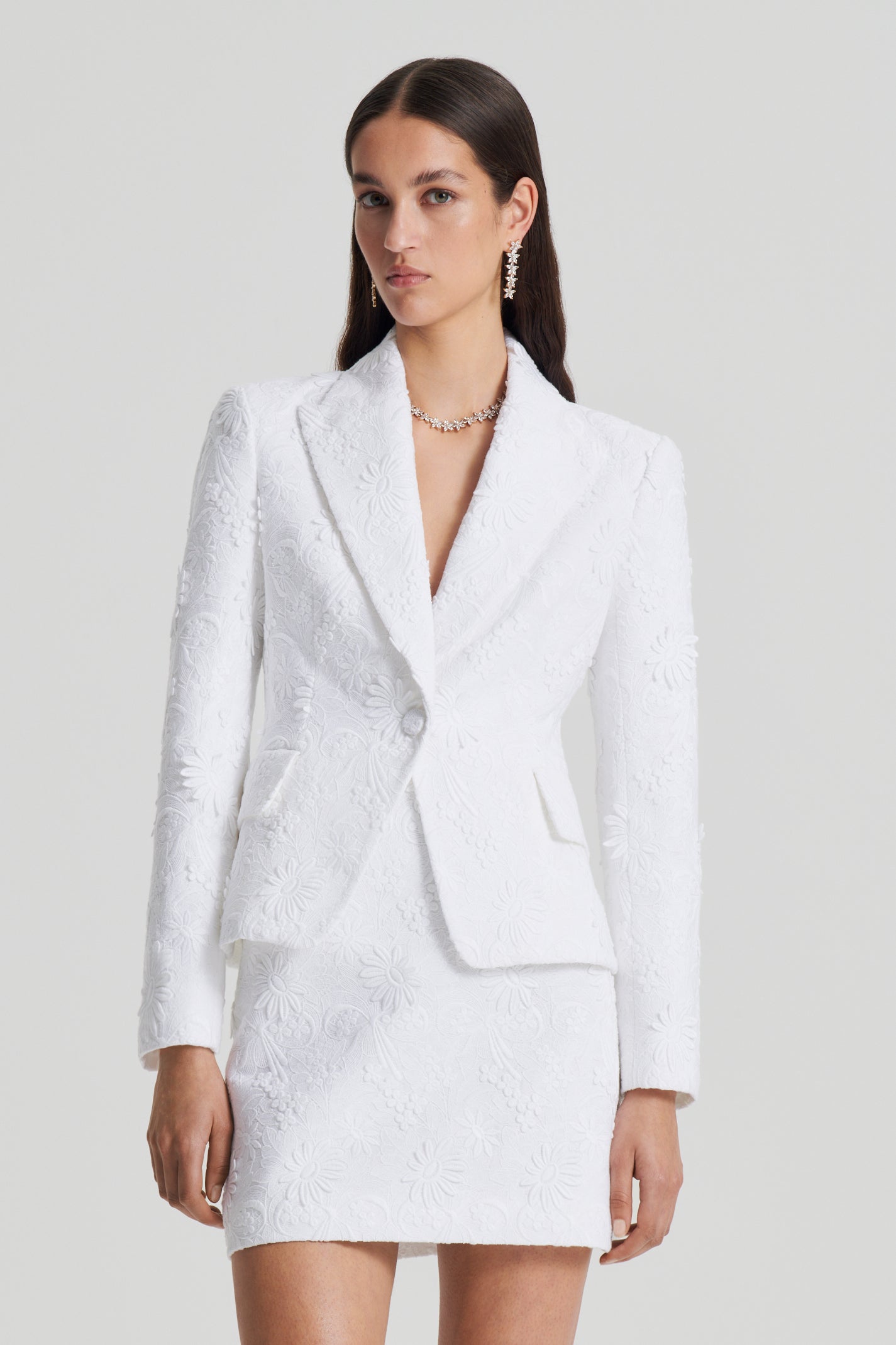 LACE TAILORED JACKET - WHITE - Scanlan Theodore