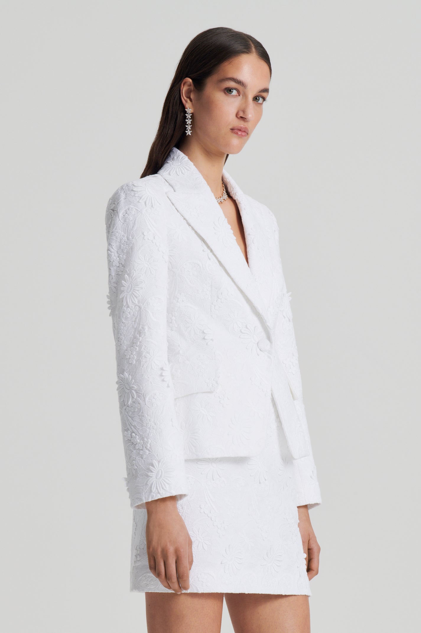 LACE TAILORED JACKET - WHITE - Scanlan Theodore