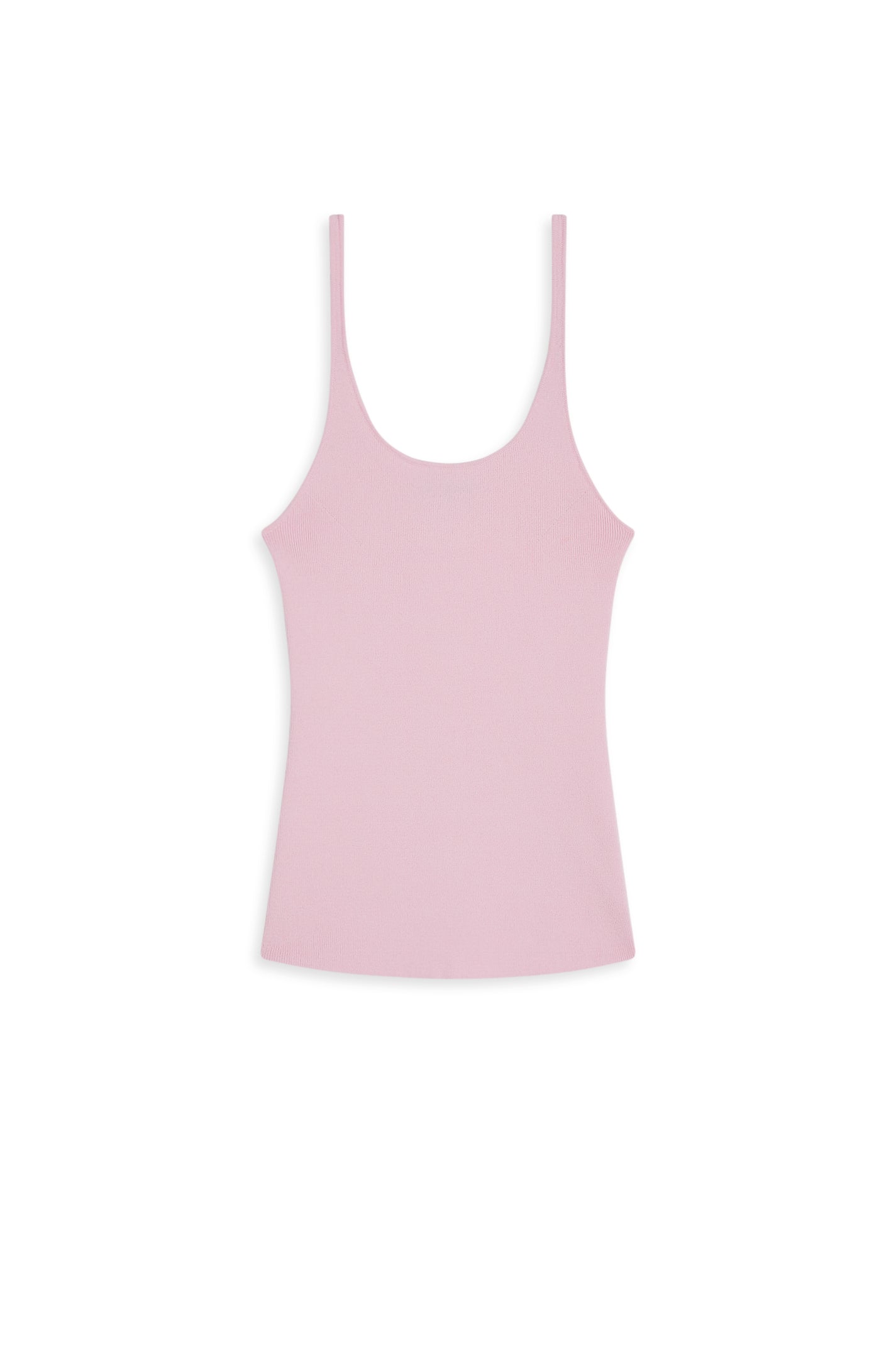 Rib Longline Tank Top in Pink Panther