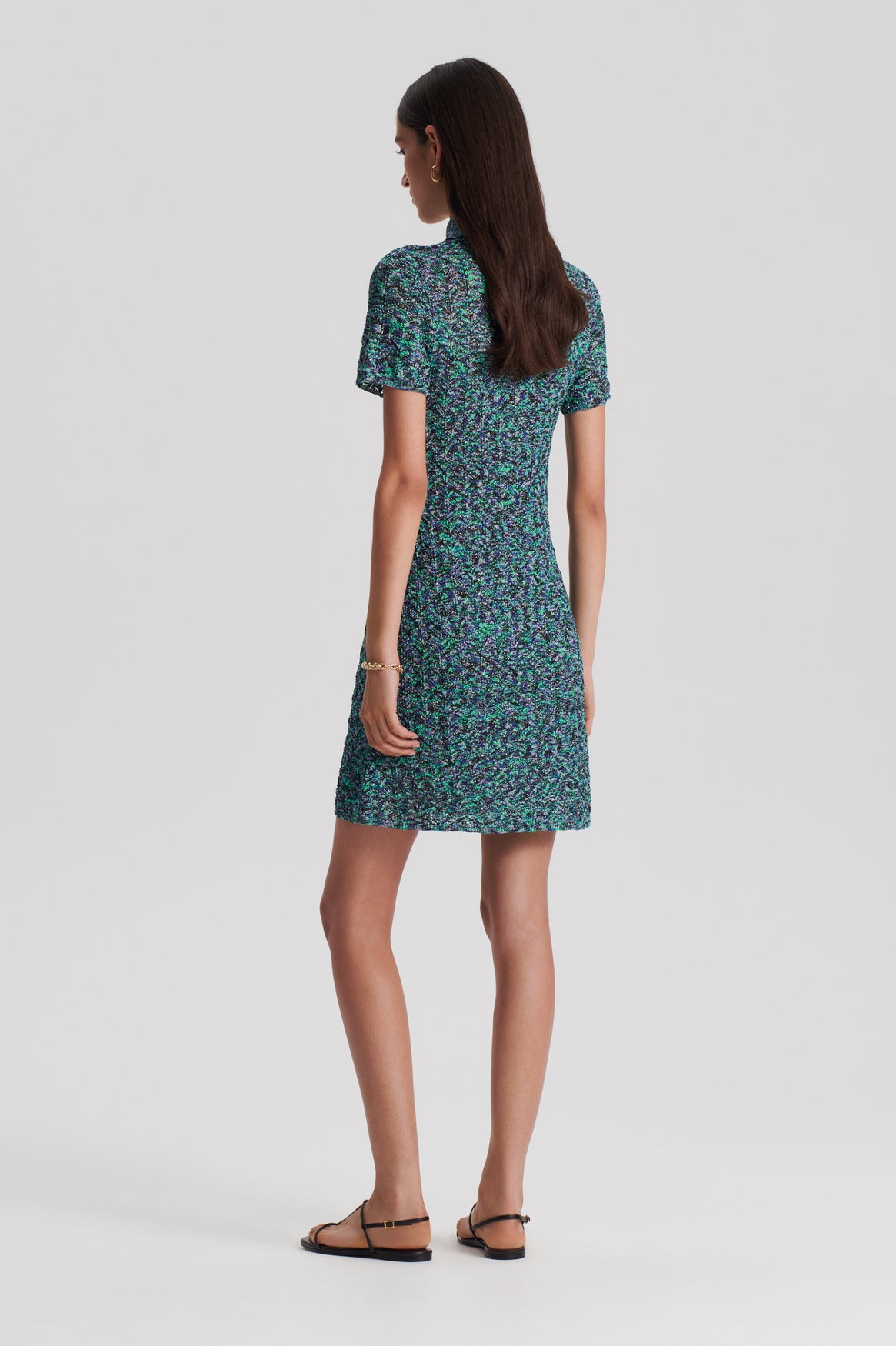 SPARKLE KNIT SHIRT DRESS GREEN Scanlan Theodore