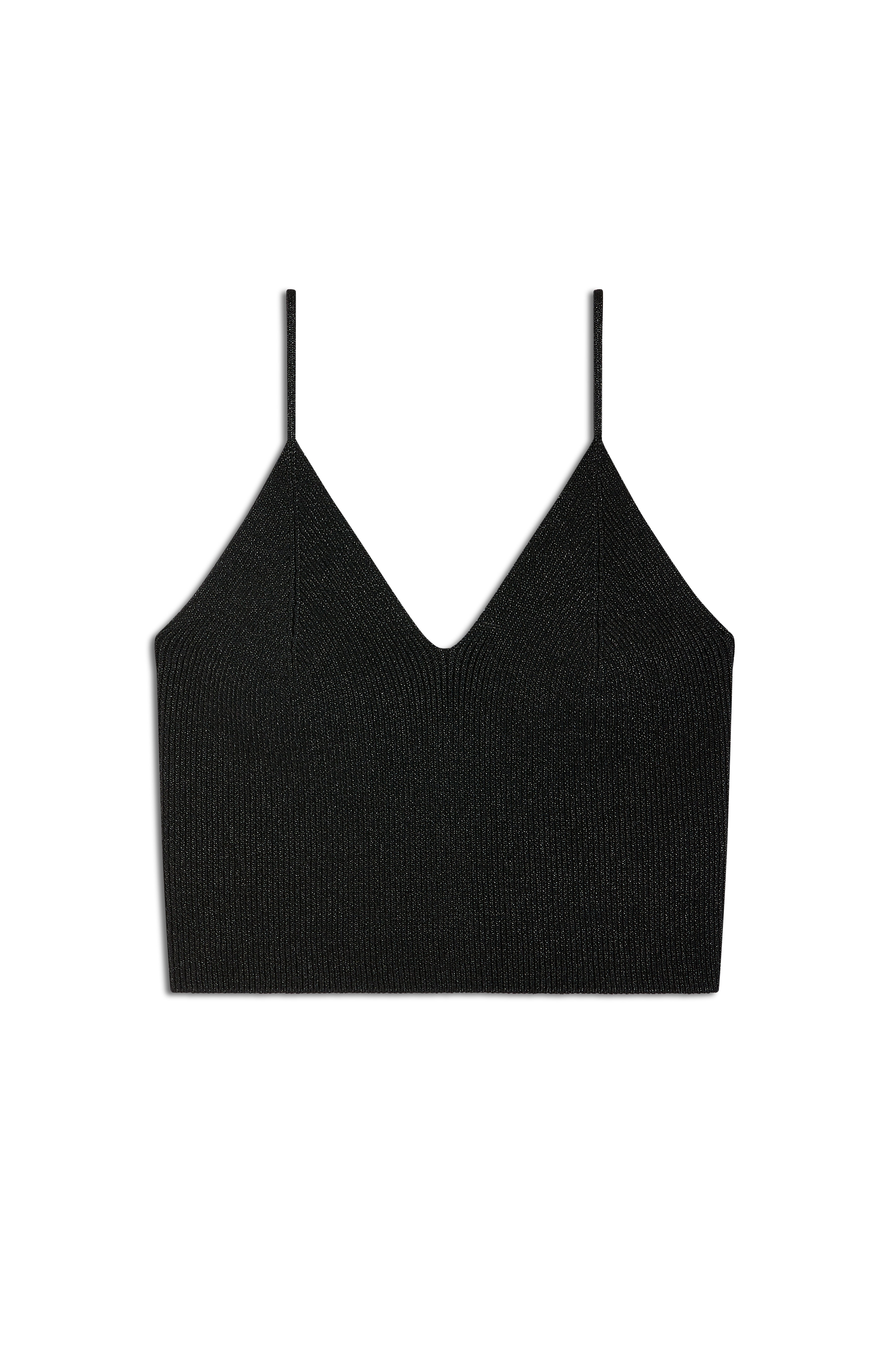 METALLIC KNIT CAMISOLE - BLACK - Scanlan Theodore